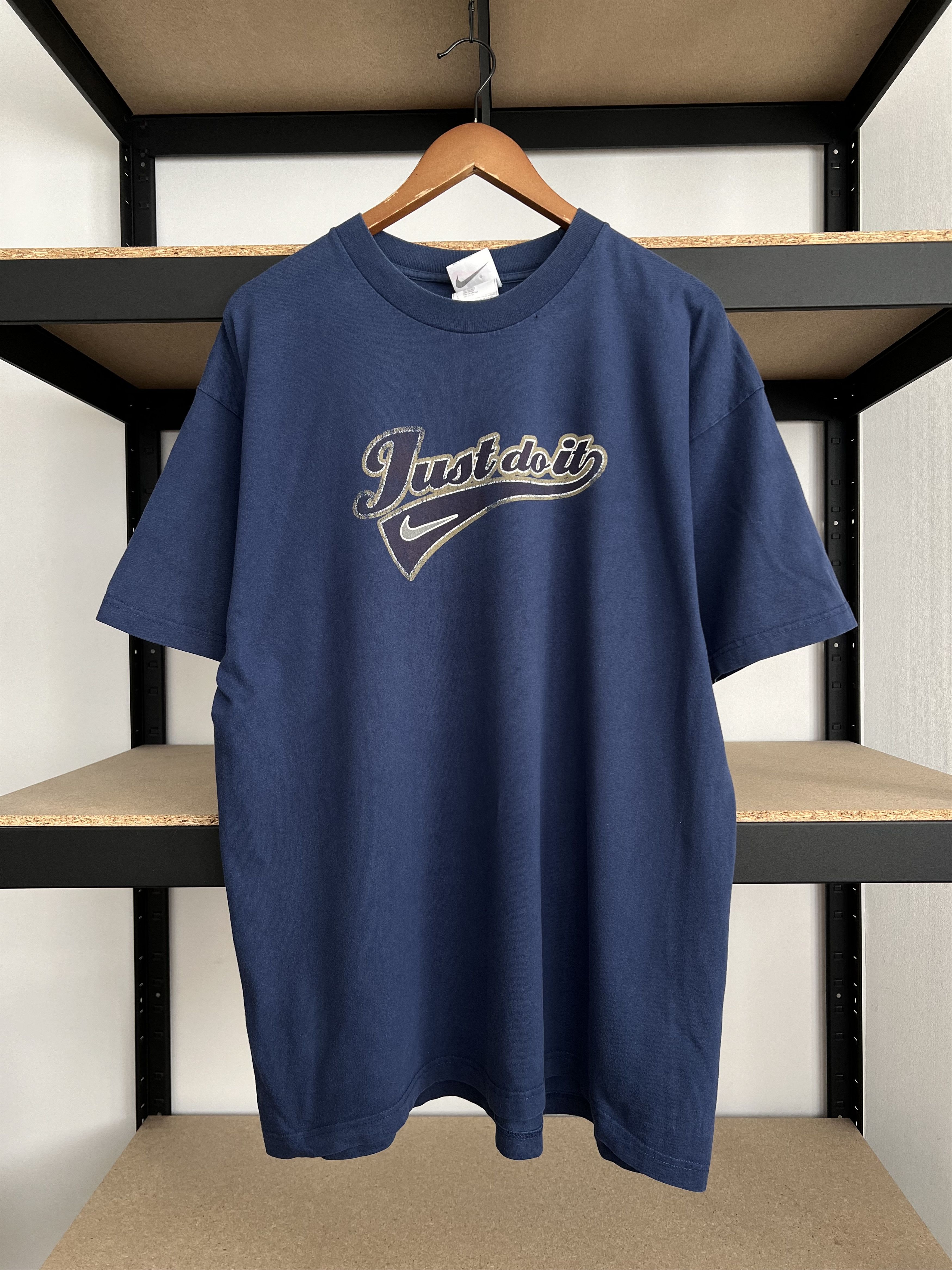 Nike Vintage 90s Nike Just Do It Navy T-shirt Size US XL / EU 56 / 4 - 1 Thumbnail