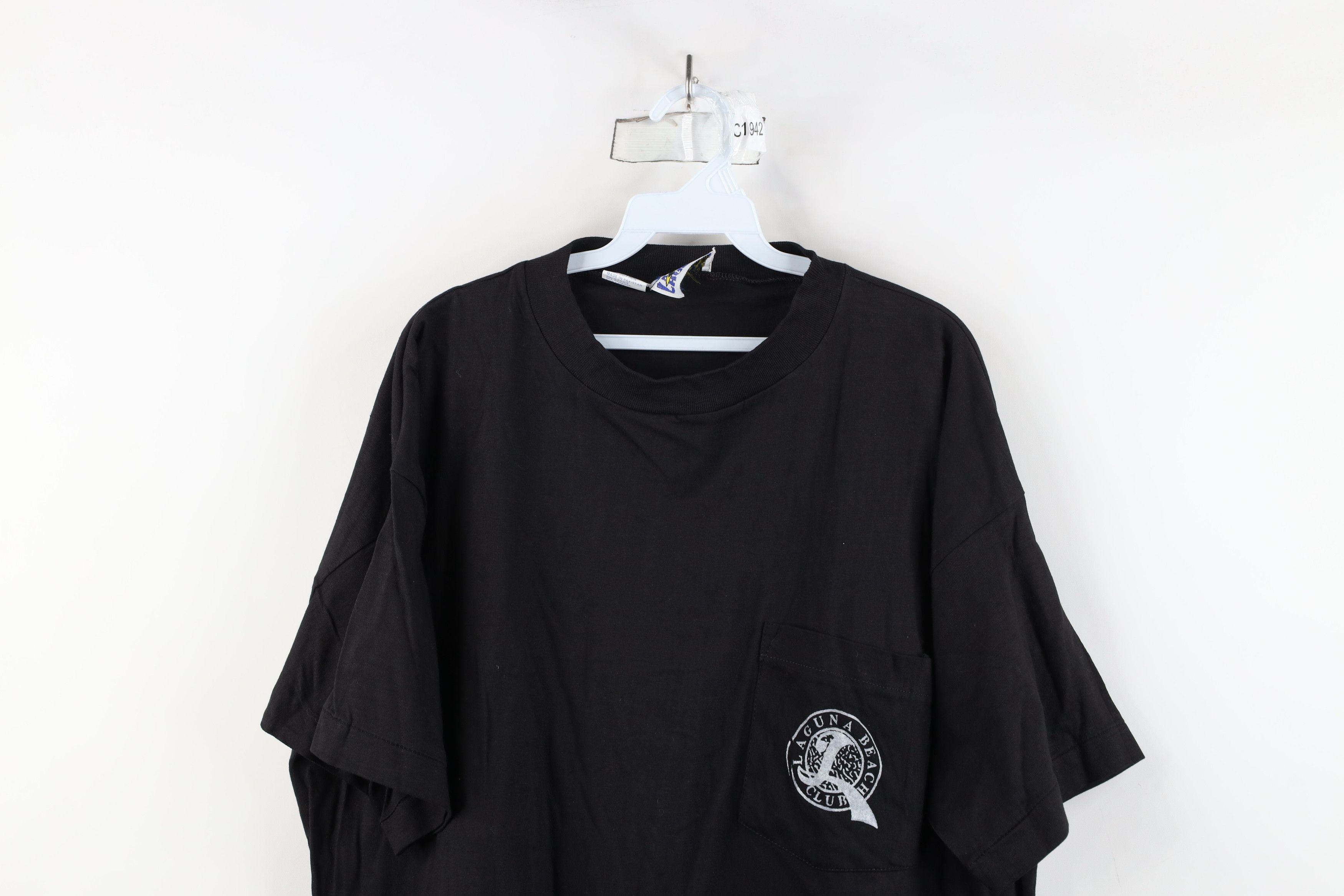 Vintage Vintage 90s Streetwear Fit Laguna Beach Club Pocket T-Shirt Size US XL / EU 56 / 4 - 2 Thumbnail