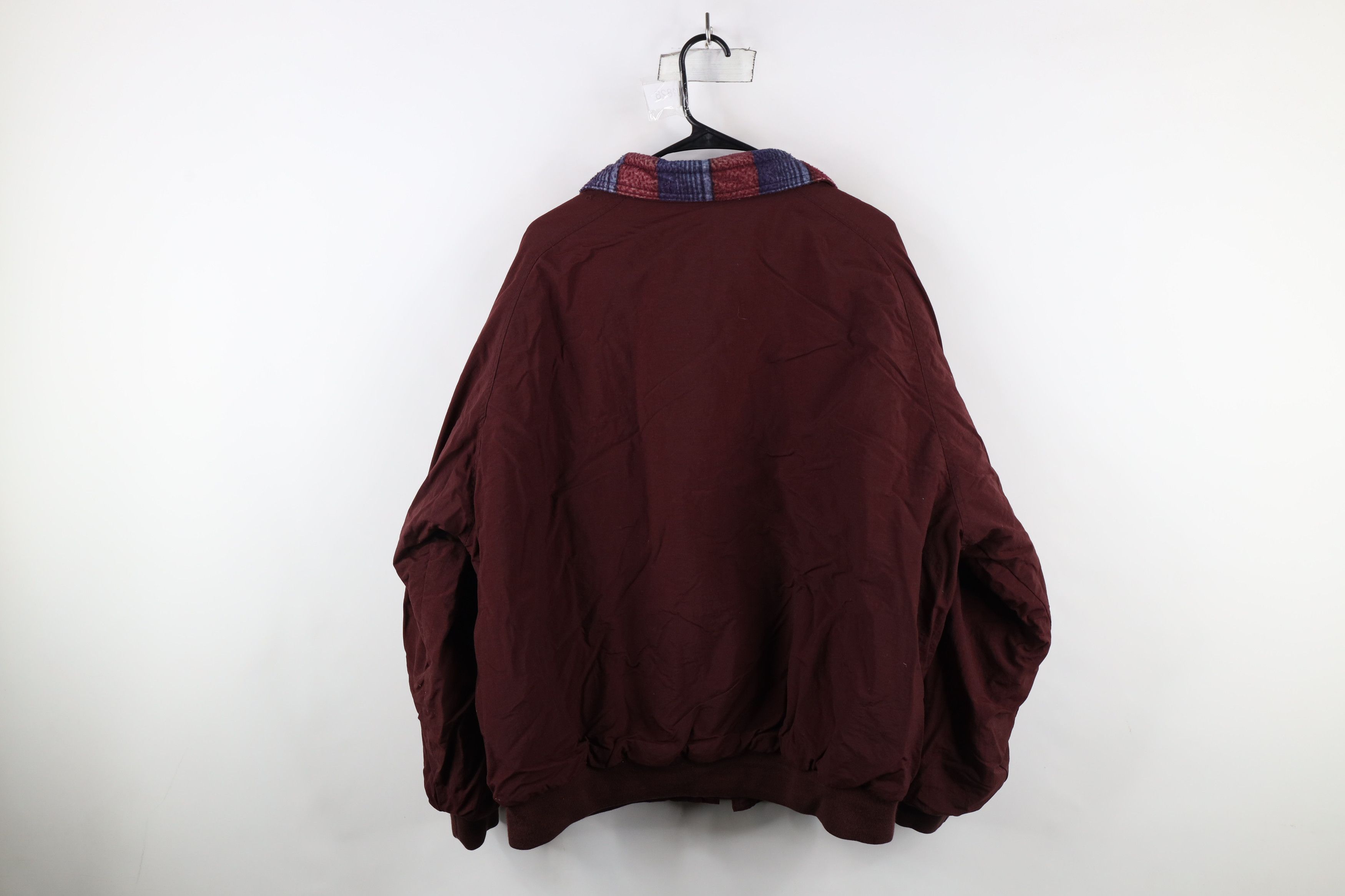 Vintage Vintage 90s Streetwear Fleece Lined Full Zip Jacket Burgundy Size US XXL / EU 58 / 5 - 13 Thumbnail