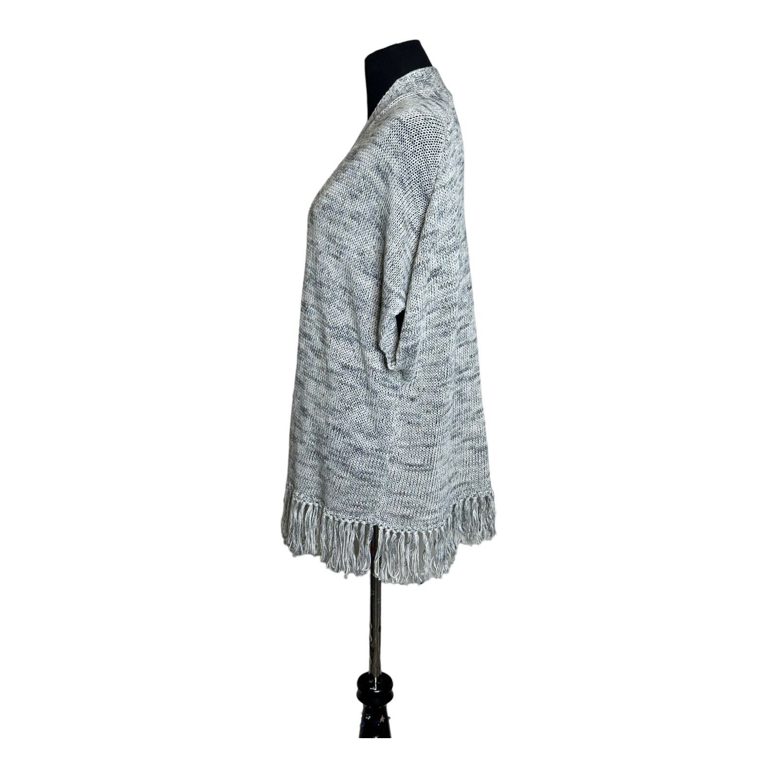 Joie Joie gray cap sleeves fringed open front cardigan size XXS Size XXS / US 00 / IT 34 - 2 Thumbnail