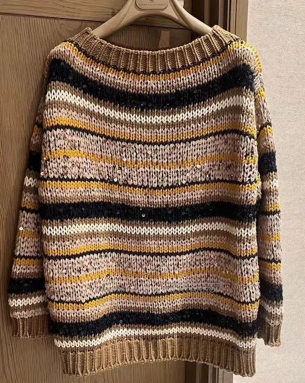 Brunello Cucinelli Brunello Cucinelli Sequined Knit Top - Cotton Blend Fabric Size S / US 4 / IT 40 - 3 Thumbnail