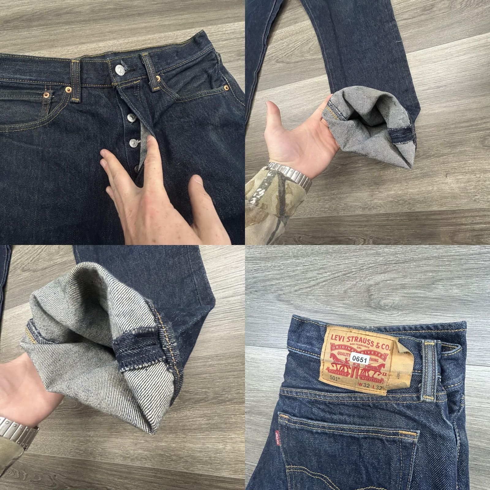 Levi's Levi's 501 Jeans Indigo Blue Wash Straight Leg Button Fly Denim 30x30 Mens Leather Patch 5-PocketVintage No Size US 30 / EU 46 - 9 Thumbnail