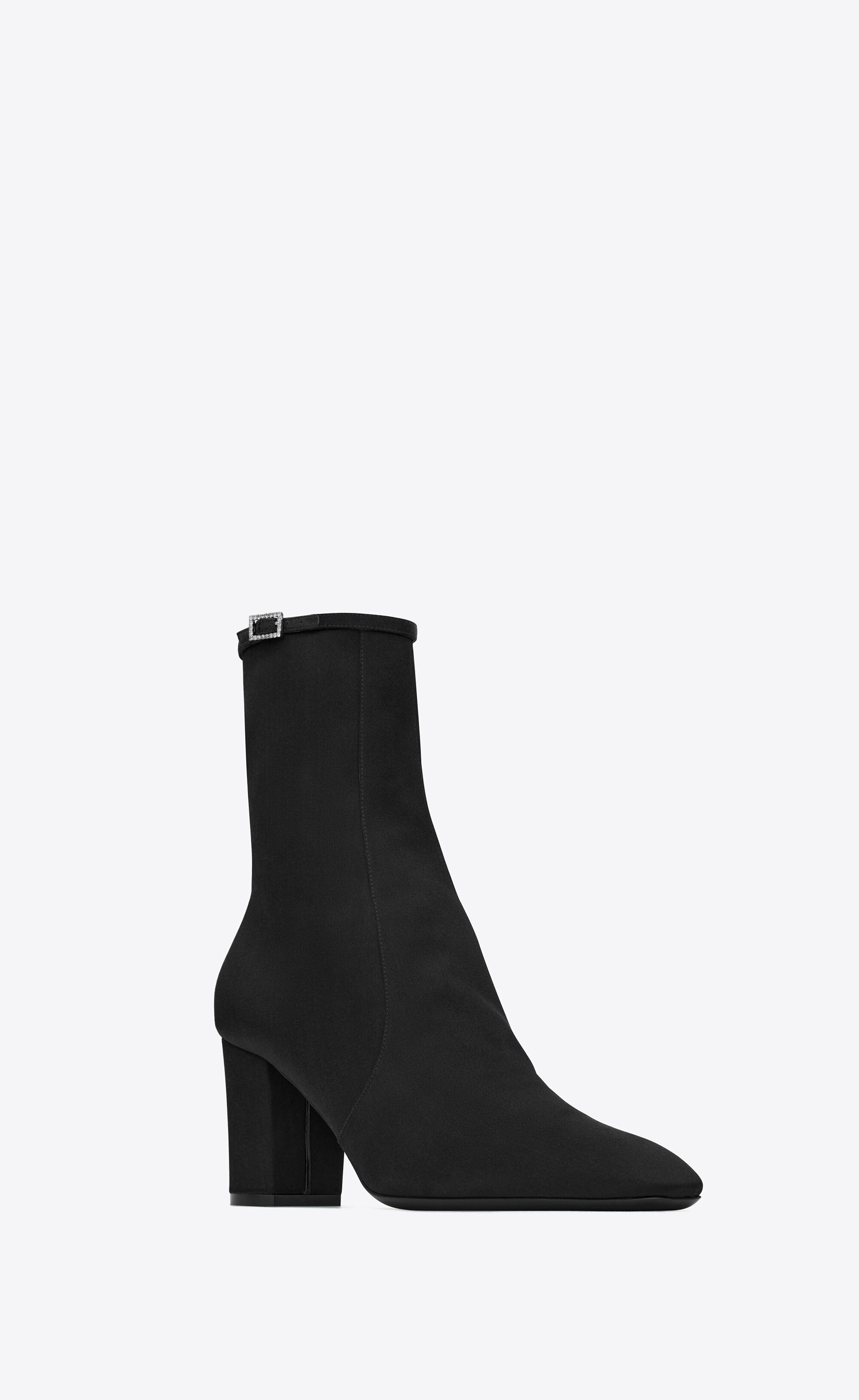 Saint Laurent Paris o1s1wg110225 762978 Betty Booties in Satin Crepe in Black Size US 8 / IT 38 - 4 Thumbnail
