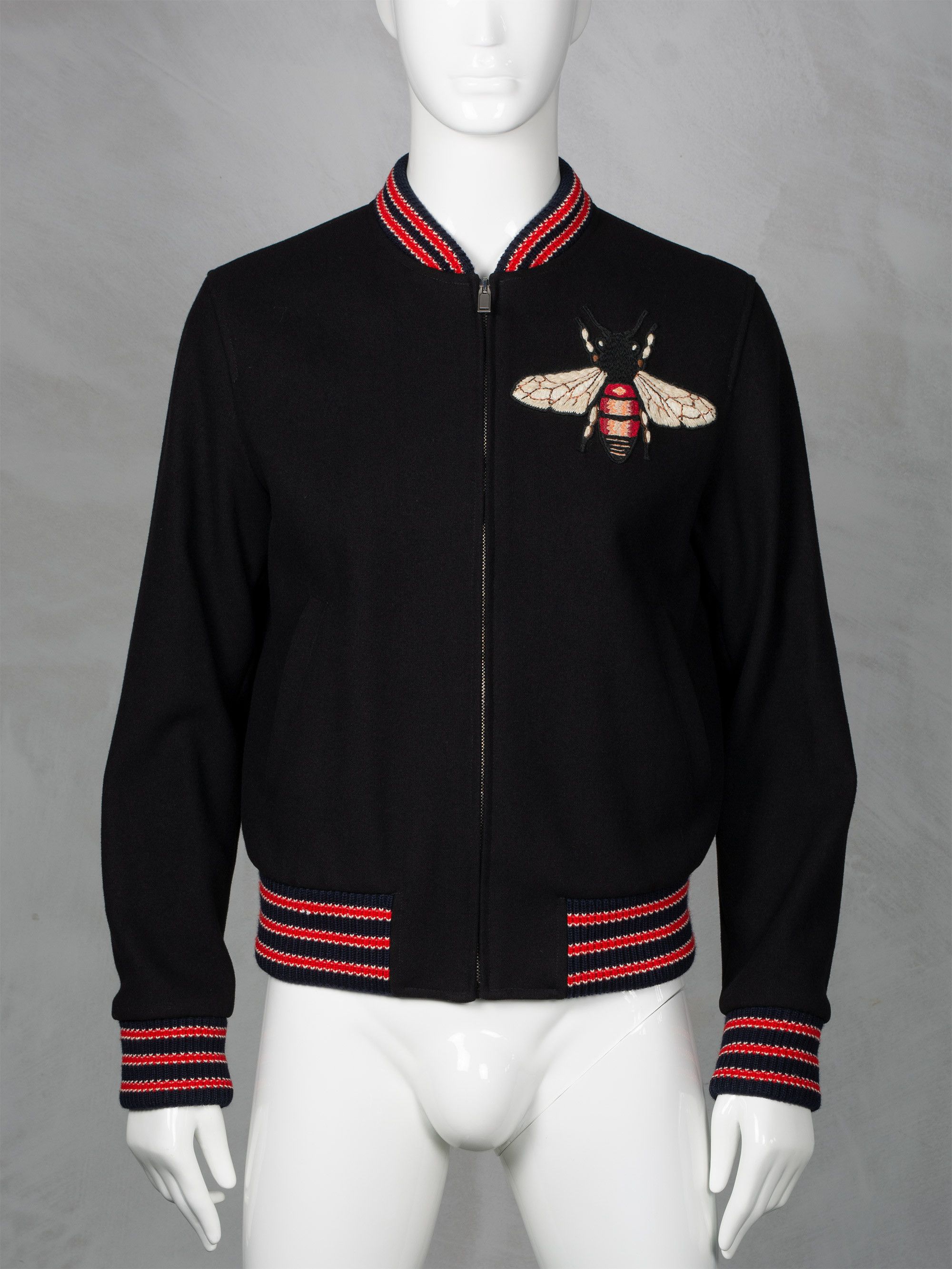 Gucci Gucci Cruise 2018 Bumble Bee embroidered wool college jacket Size US M / EU 48-50 / 2 - 1 Thumbnail