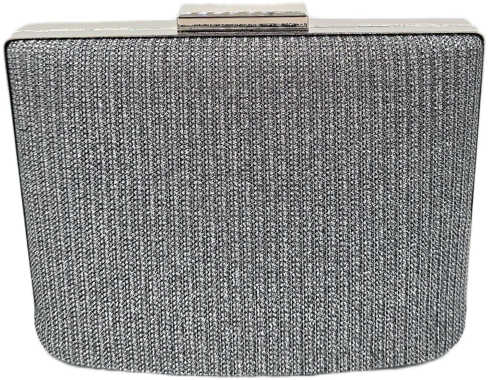 The Unbranded Brand Elegant Silver Evening Clutch Bag with Chain Strap Size ONE SIZE - 9 Thumbnail