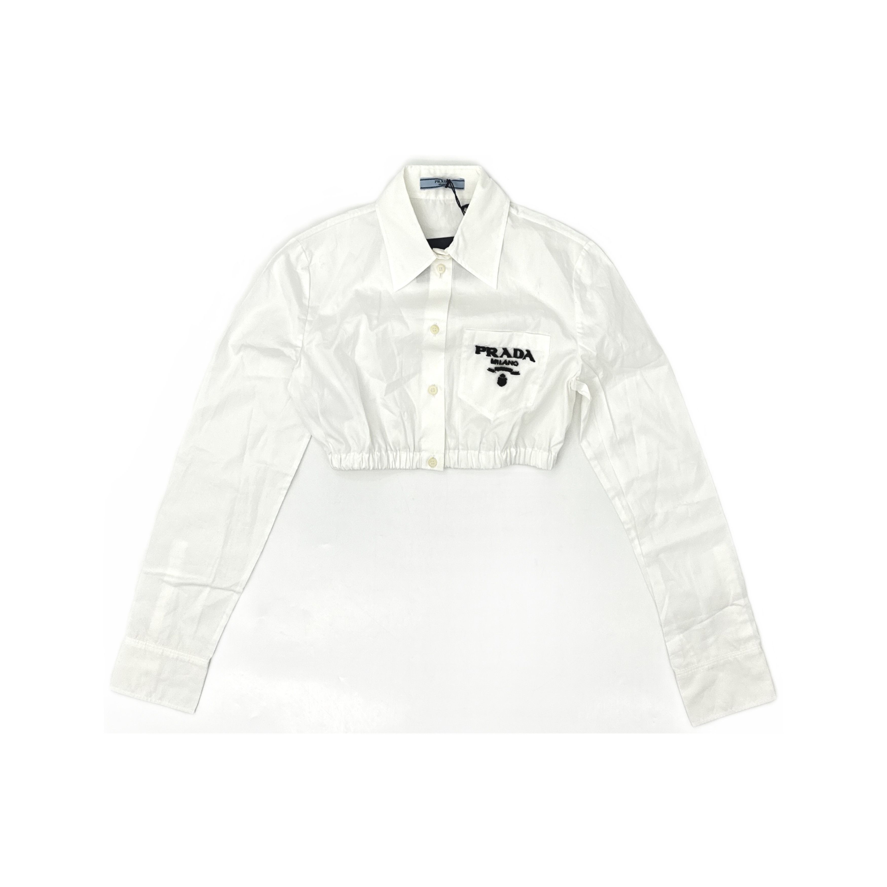 Prada Prada Embroidered Logo Button Up Shirt Size 38 Size XS / US 0-2 / IT 36-38 - 1 Thumbnail