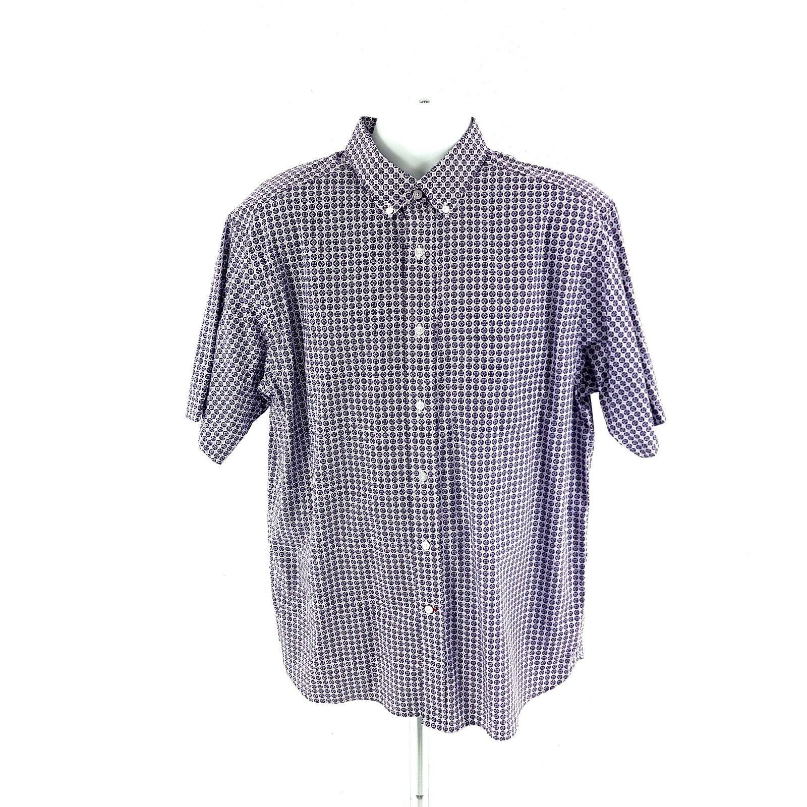 Daniel Cremieux Daniel Cremieux White Purple Floral Short Sleeve Large Butto Size US L / EU 52-54 / 3 - 3 Thumbnail