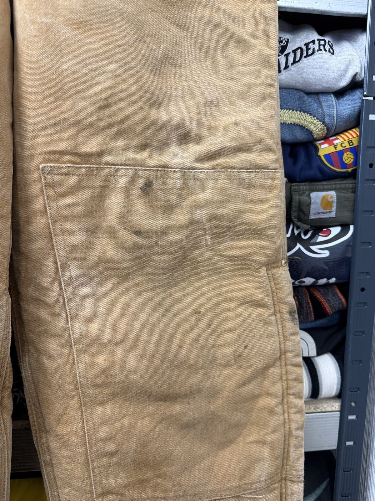 Carhartt Vintage 90s Carhartt Overalls Tan Cotton Canvas Baggy Wide Size US 34 / EU 50 - 9 Thumbnail