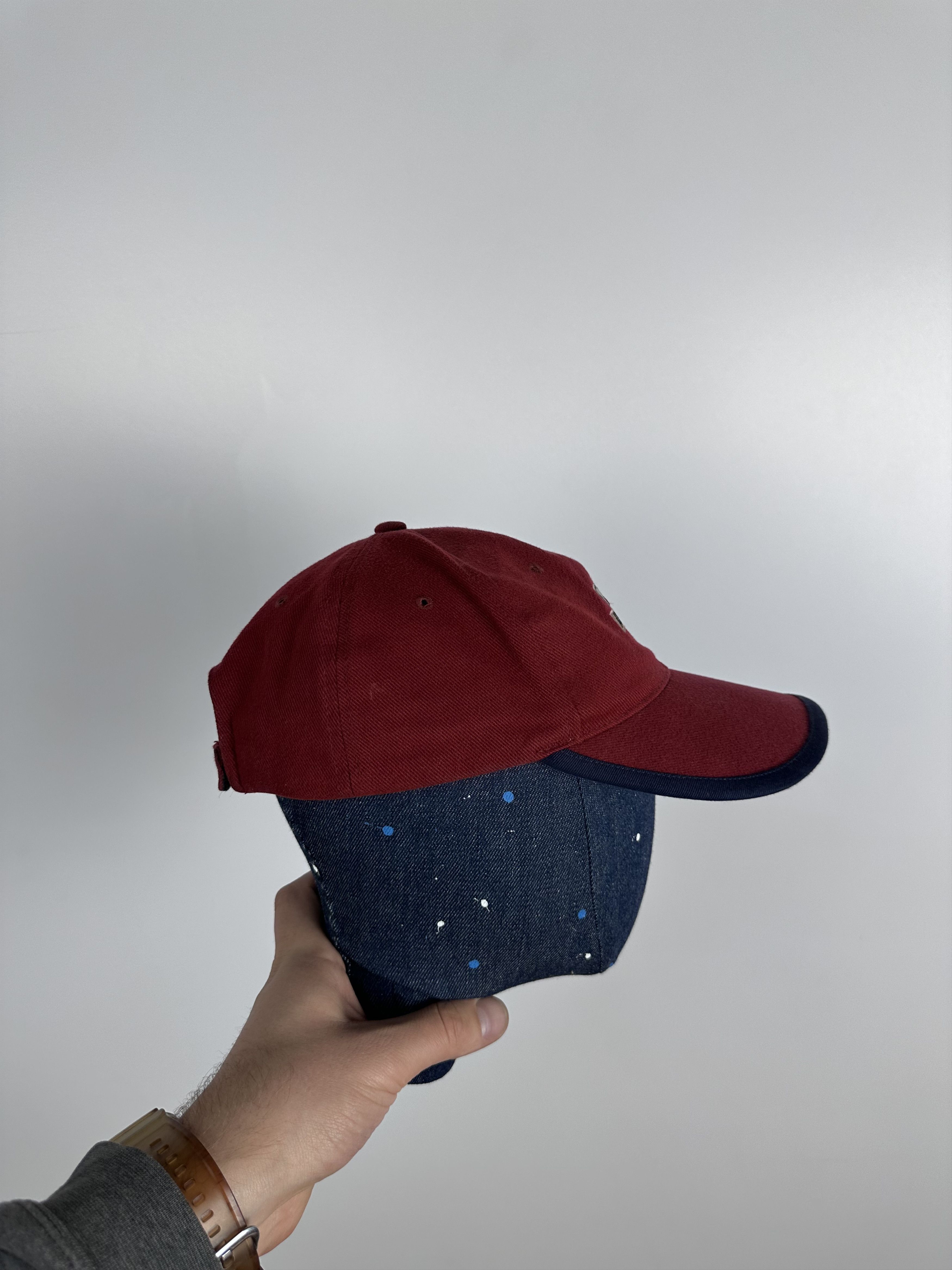 Nike × Vintage 90s Vintage Nike Athletic Embroidered Swoosh Red Cap Hat Size ONE SIZE - 3 Thumbnail