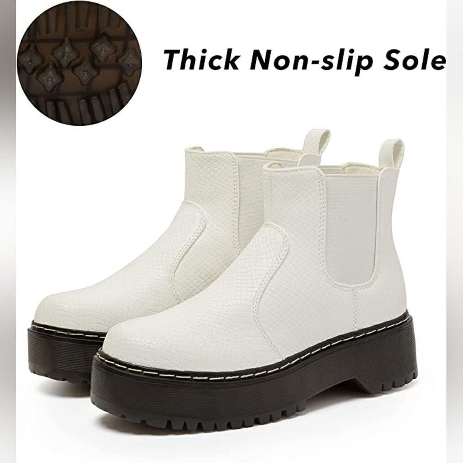 Other (80-4070) Katliu Women's Platform Ankle Boots Chelsea Sz 9 Size US 9 / IT 39 - 6 Thumbnail