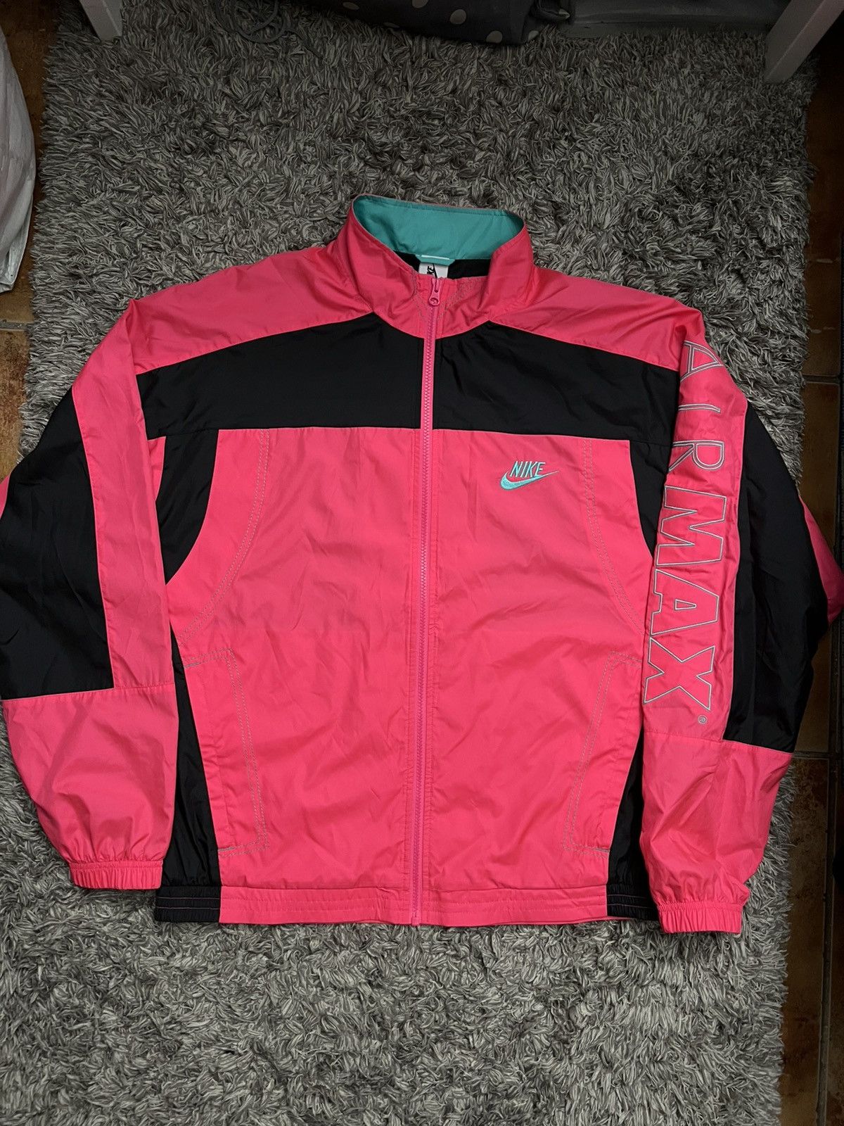 Nike × atmos Nike/Atmos Vintage Patchwork Track Jacket - pink/hyper jade Size US M / EU 48-50 / 2 - 2 Thumbnail