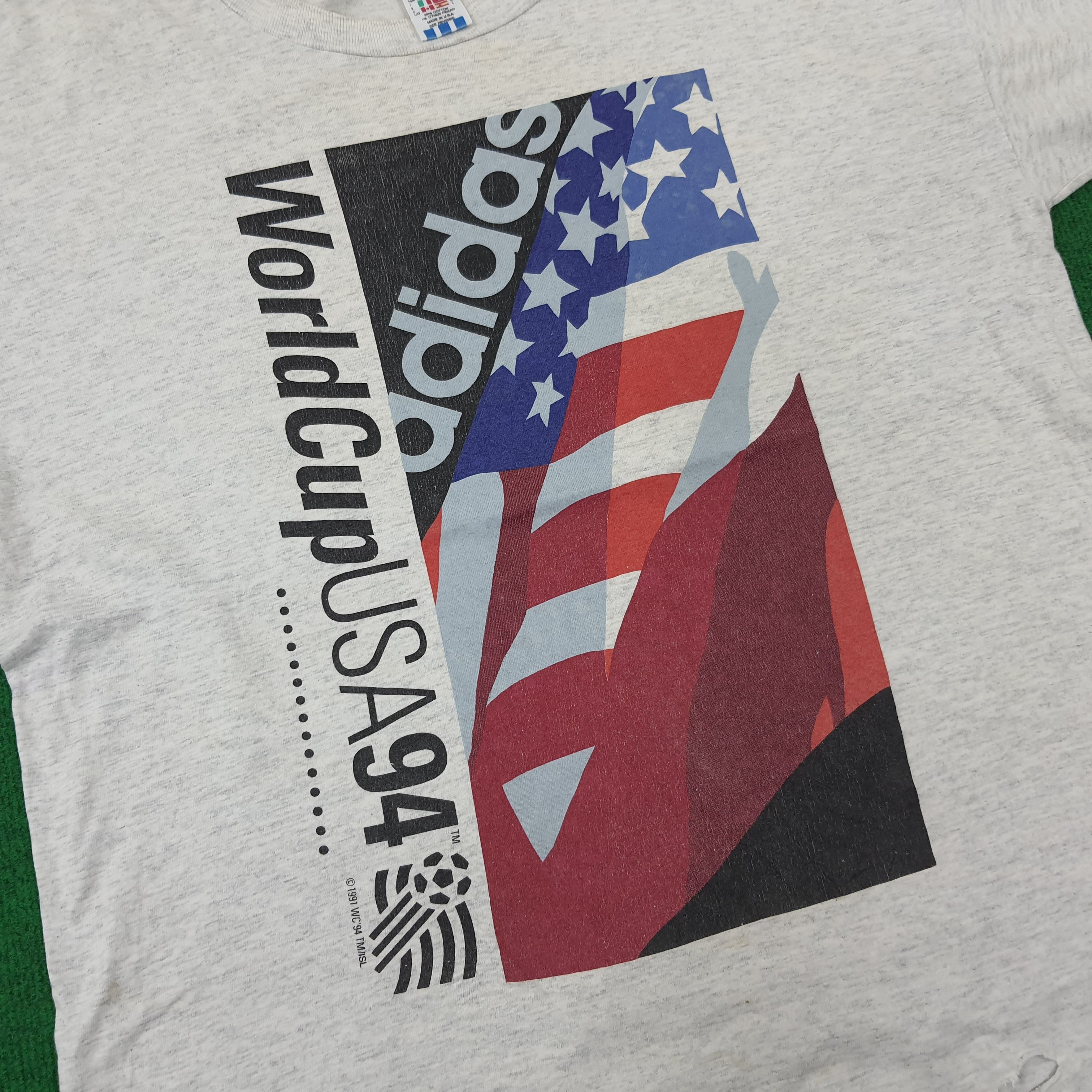 Adidas × Vintage Vintage World Cup USA '94 Football Soccer Sports Tshirt Size US XL / EU 56 / 4 - 2 Thumbnail