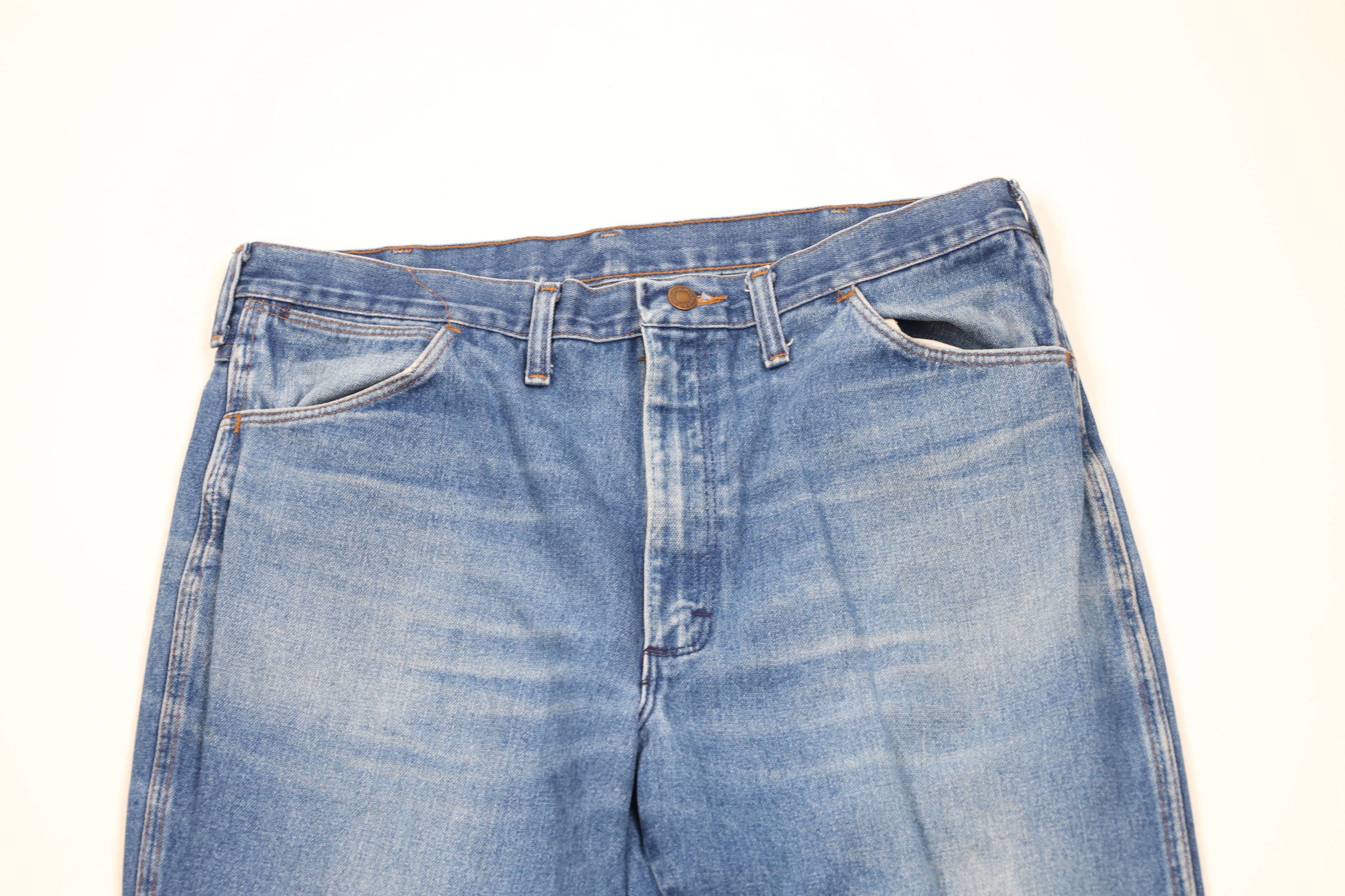 Wrangler Vintage 70s 80s Wrangler Wide Leg Denim Jeans Blue USA Size US 38 / EU 54 - 2 Thumbnail