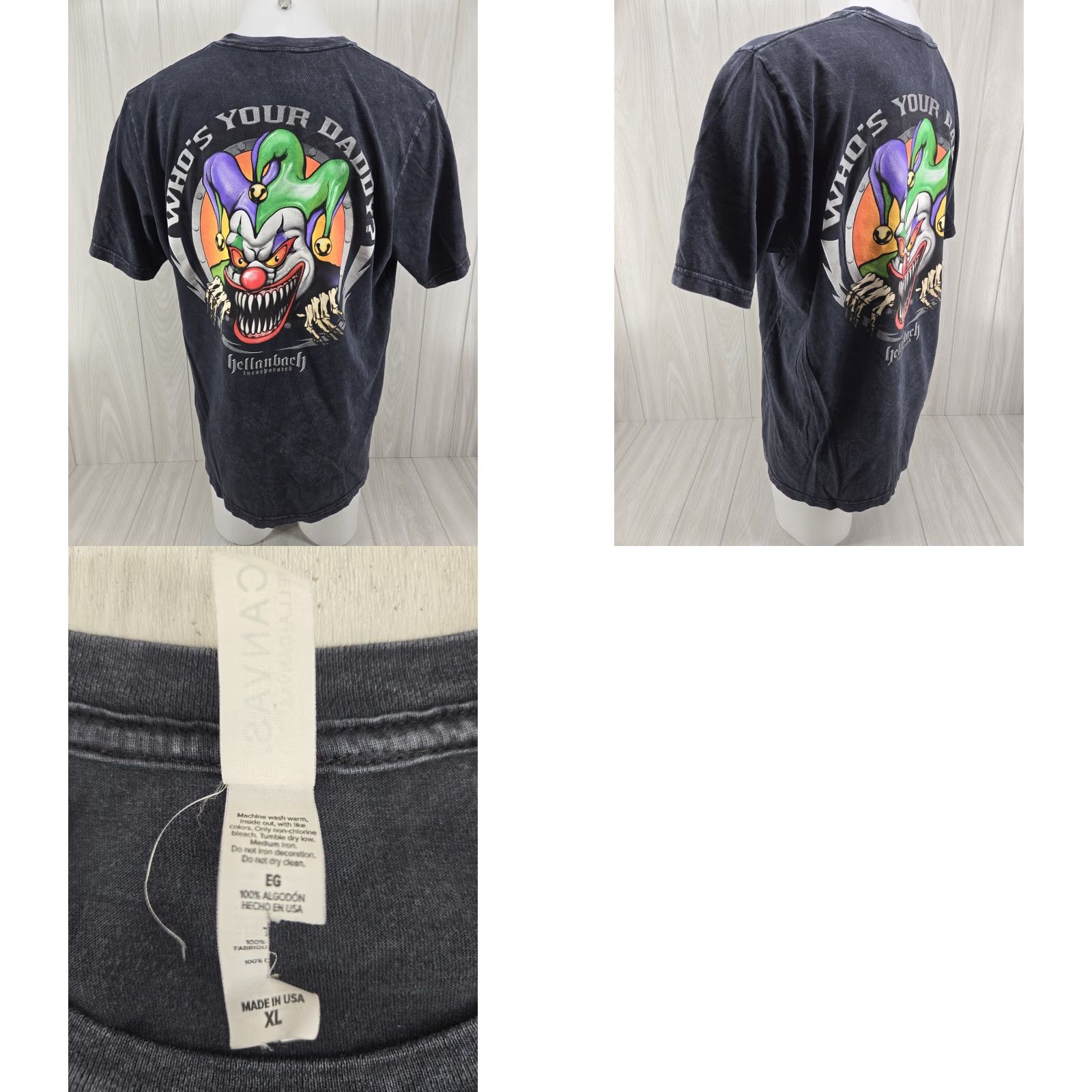 Gildan Hellanbach Incorporated Who's Your Daddy Joker Clown shirt XL Men T-Shirt Black Size US XL / EU 56 / 4 - 8 Thumbnail