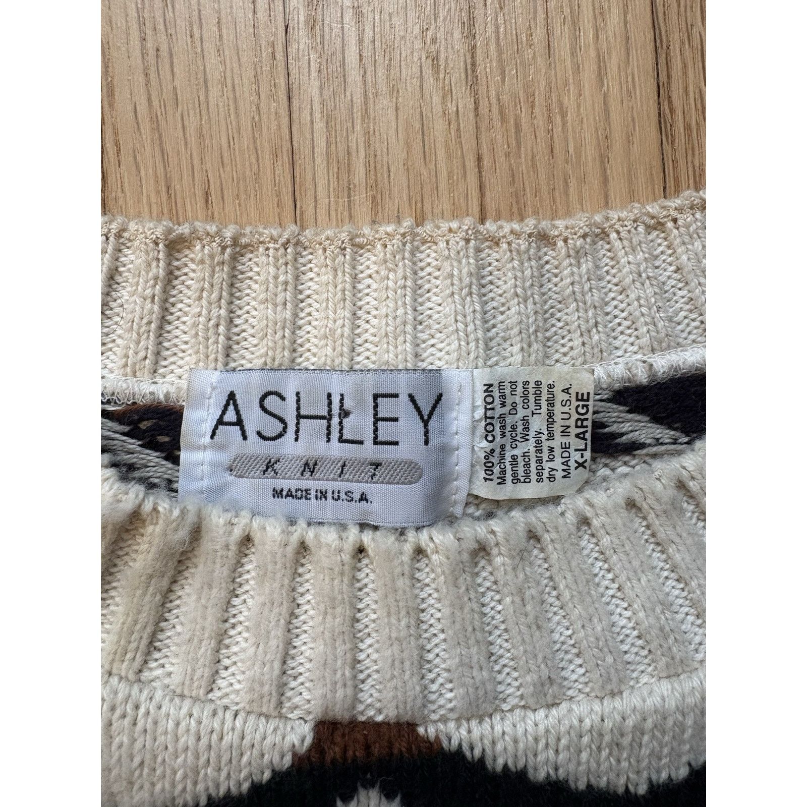 Vintage Vintage 80s Ashley Knit Men's Sweater Nordic Crewneck XL Size US XL / EU 56 / 4 - 6 Thumbnail