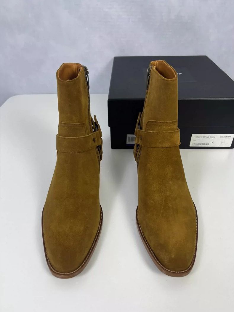 Saint Laurent Paris Saint Laurent Paris 13fw first year suede buckle Chelsea bo Size US 9 / EU 42 - 2 Thumbnail