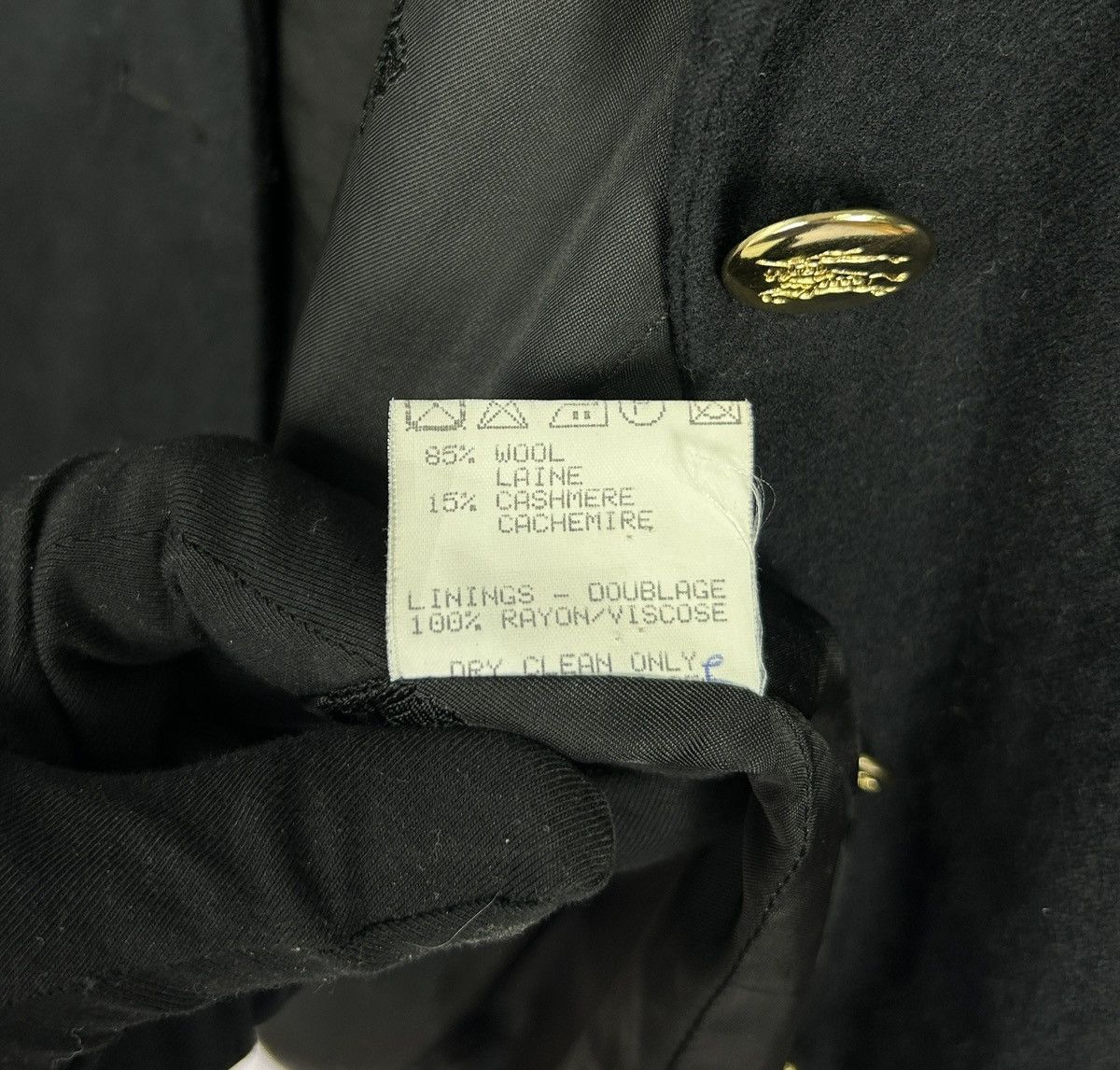 Burberry × Designer Vintage Burberrys Wool/Cashmere Black Knit Blazer Jacket Size L / US 10 / IT 46 - 15 Thumbnail