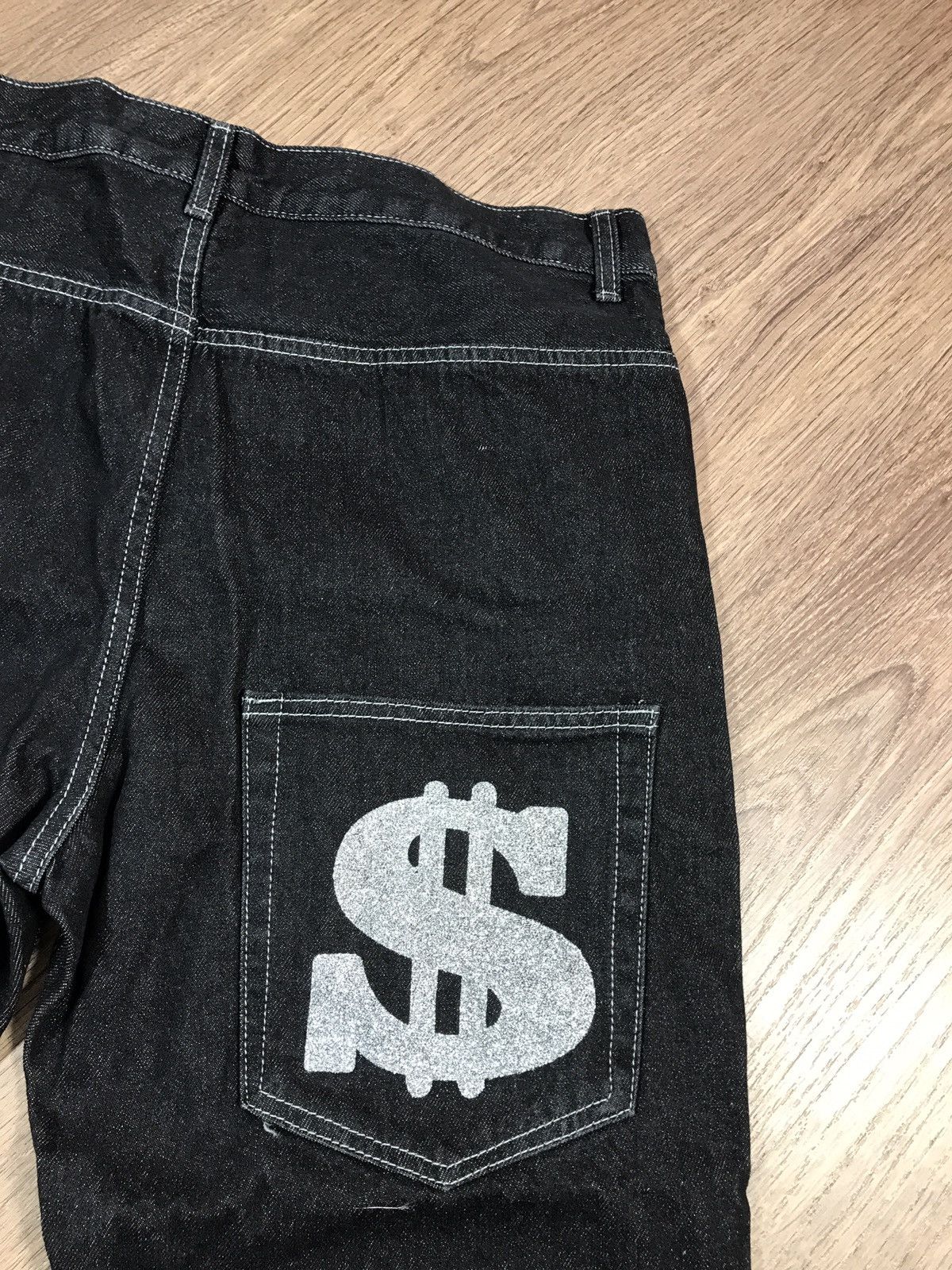 Japanese Brand × Vintage Denim Pants Dollar Big Logo Rap Pants Size US 35 - 13 Thumbnail