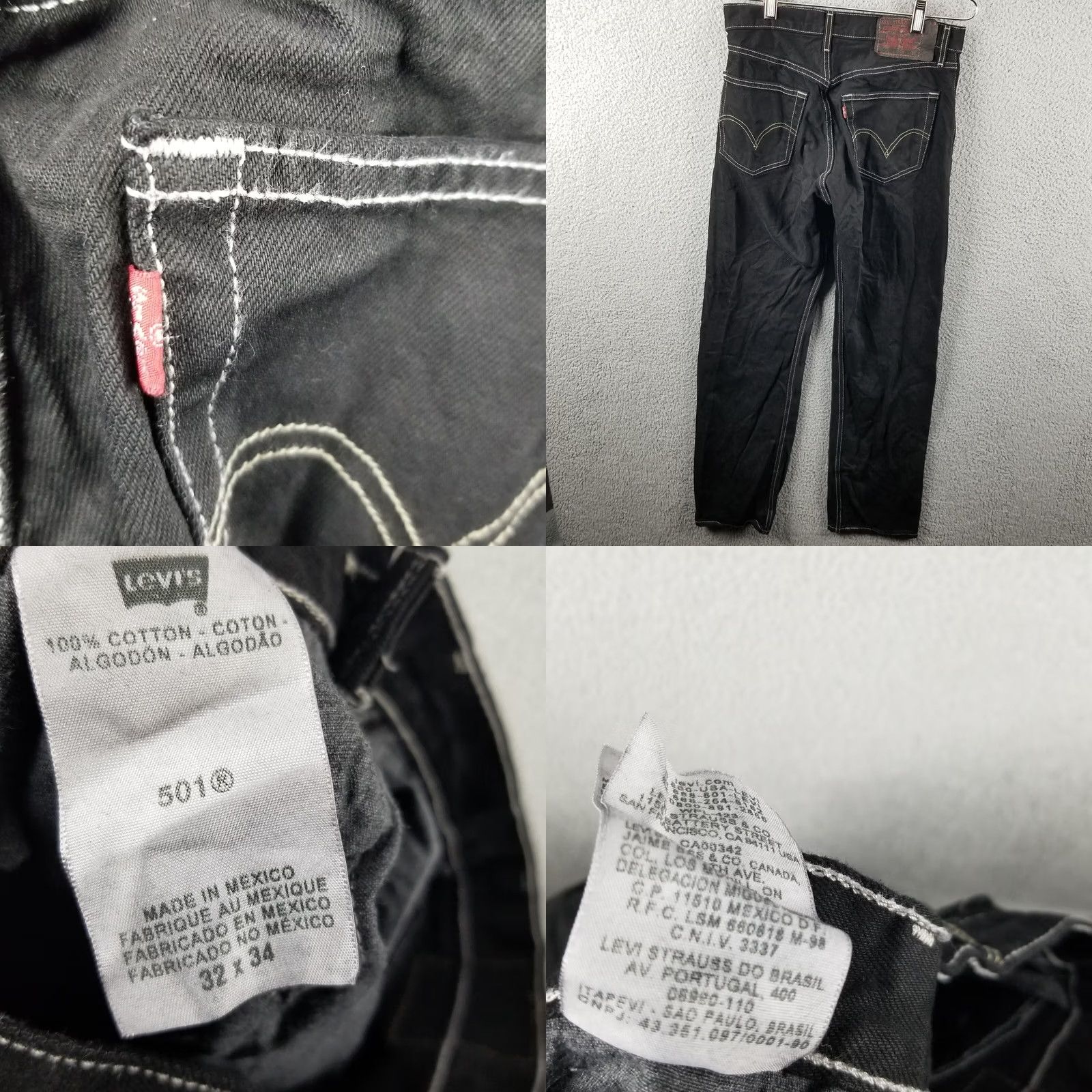 Levi's VINTAGE Levi's 501 Jeans Men Black Denim Button Fly 30X31 Regular Waist 30 Inseam Denim Black Tag 5-Pocket Comfort Easy Care Pockets Modern Fit Mens Size US 30 / EU 46 - 8 Thumbnail