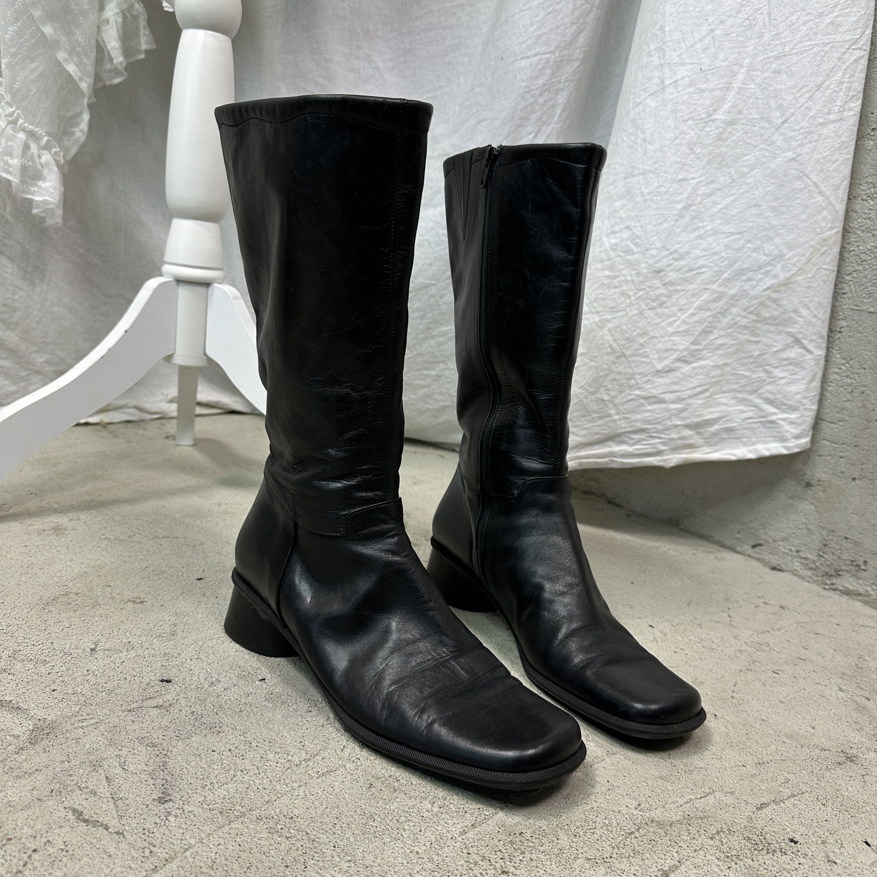 Vintage Vintage Avant Garde Leather Biker Pointy Boots Y2K Size US 8 / IT 38 - 3 Thumbnail
