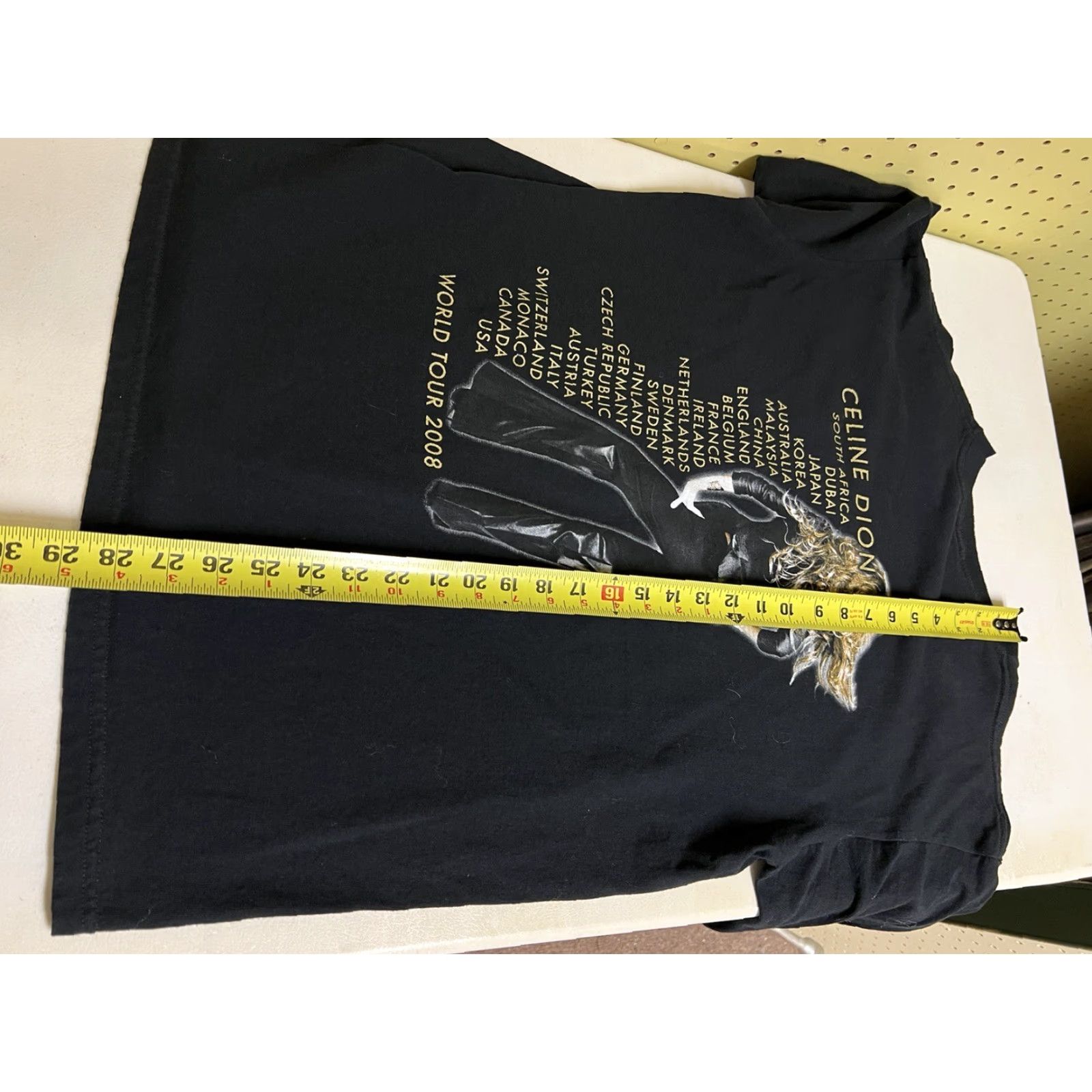 Anvil Celine Dion 2008 World Tour T Shirt XL Black Short Sleeve Concert T-Shirt Men Graphic Print Size US XL / EU 56 / 4 - 4 Thumbnail