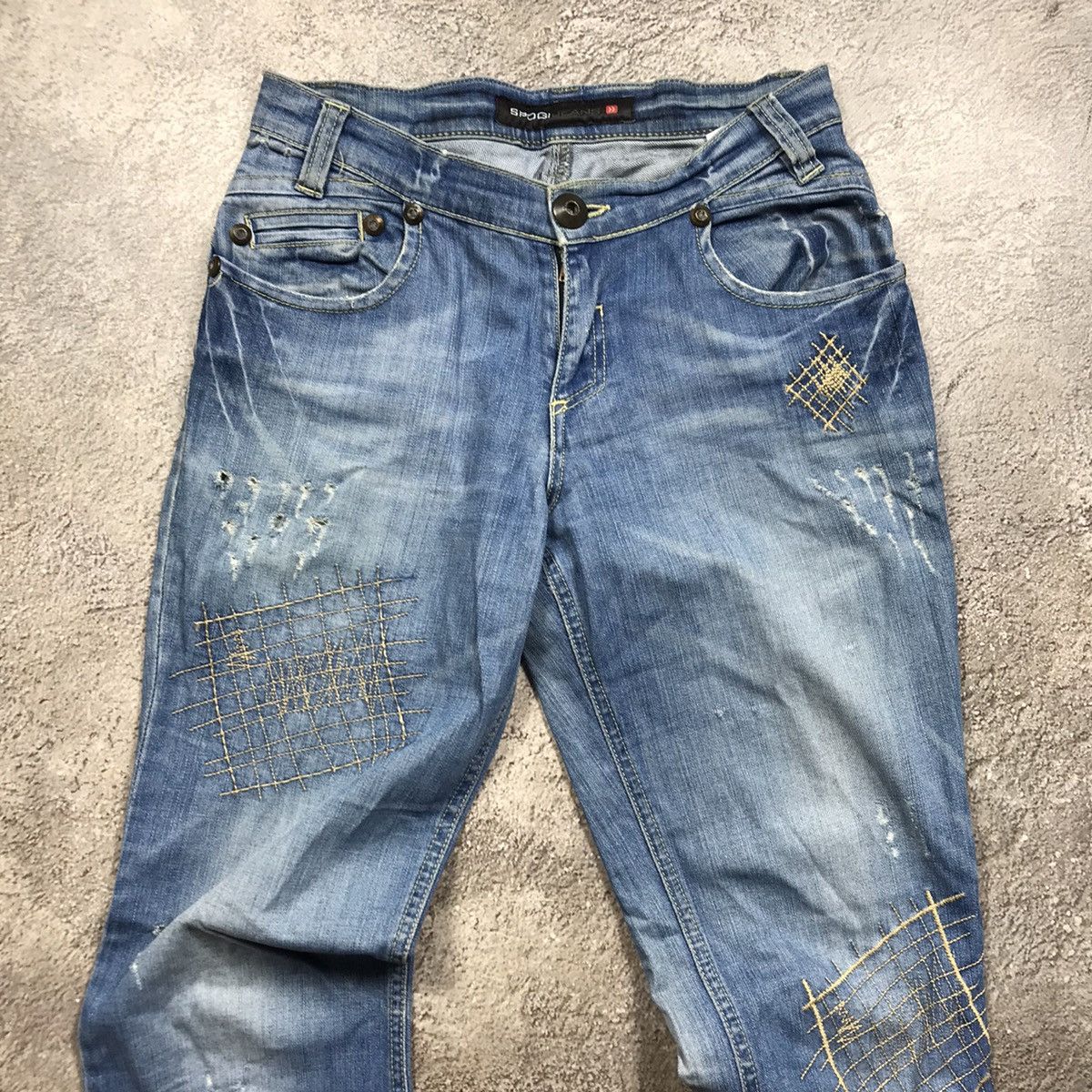 Vintage Vintage 90s Distressed Baggy Jeans Faded Blue Grunge Logo 29 Size 29" - 2 Thumbnail