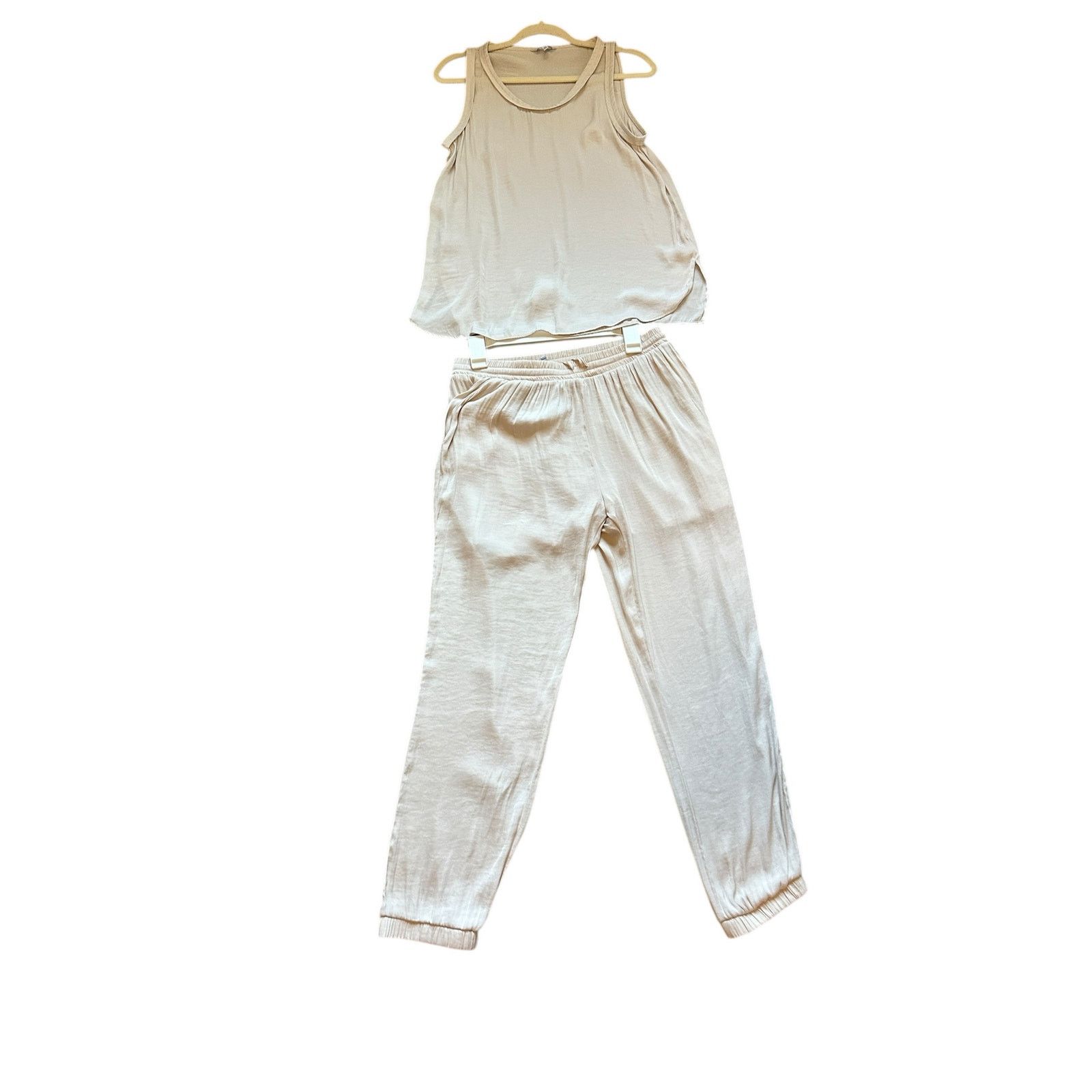 Other Naked Zebra Beige Round Neck Sleeveless Drawstring Joggers Size 28" / US 6 / IT 42 - 4 Thumbnail