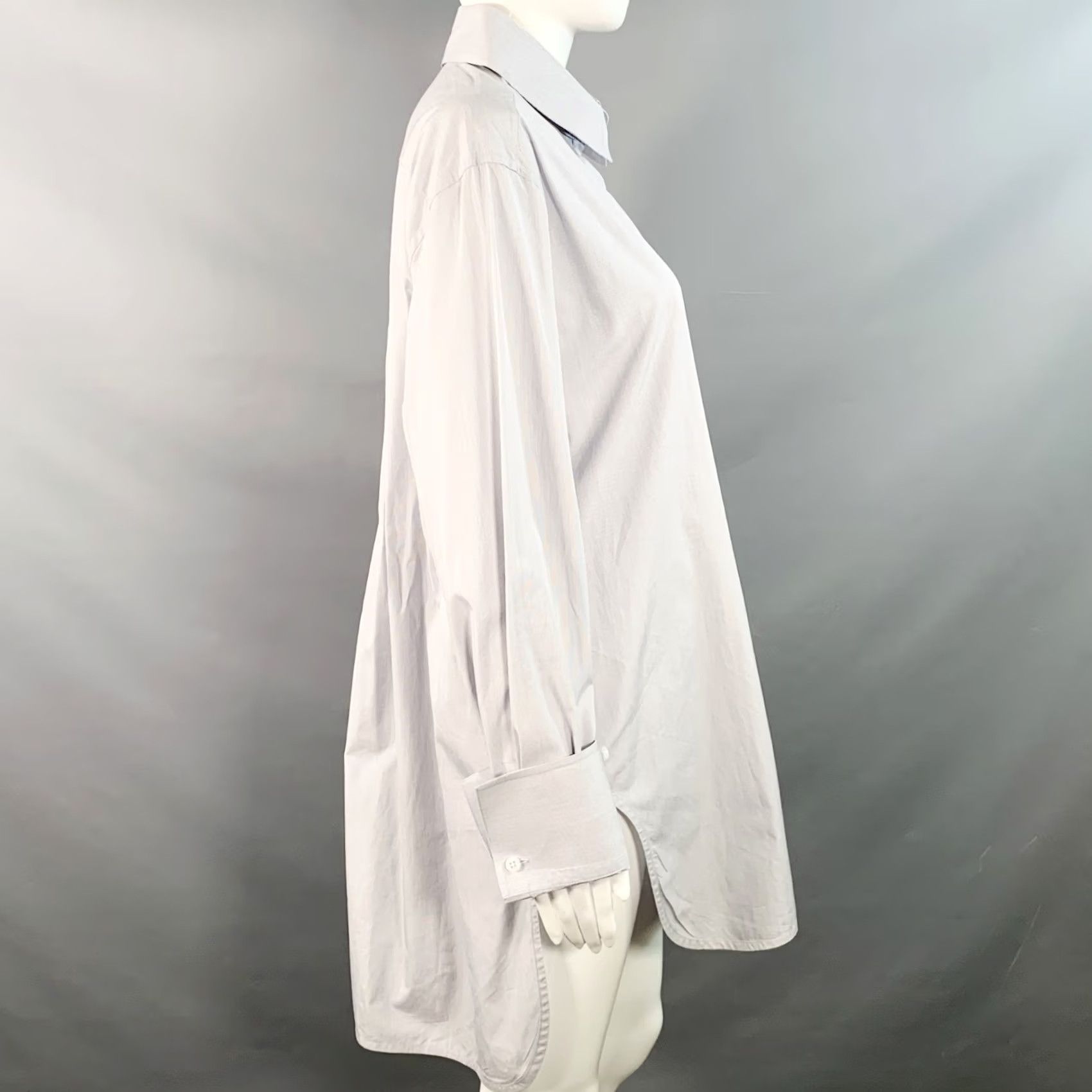 The Row VINTAGE THE ROW Shirt M Blue White Cotton Stripe Oversized Hidden Placket Women Size M / US 6-8 / IT 42-44 - 3 Thumbnail