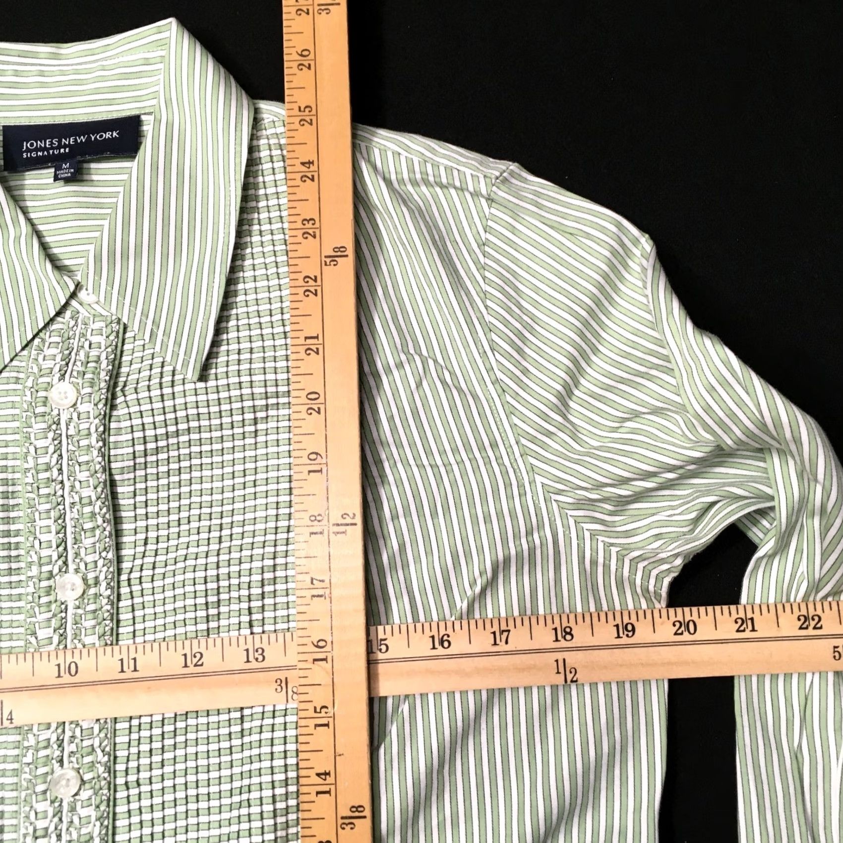 Jones New York Jones New York GREEN Button Front Shirt Womens M Button-Down Shirt Size M / US 6-8 / IT 42-44 - 4 Thumbnail