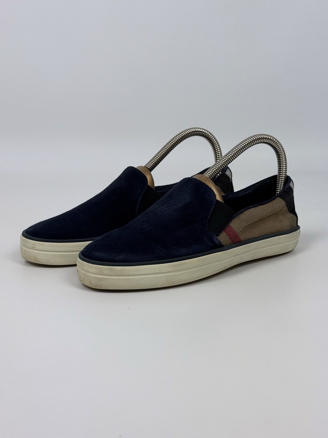 Burberry Faded Burberry Nova Check Suede Slip On Shoes Size US 5 / EU 37 - 2 Thumbnail