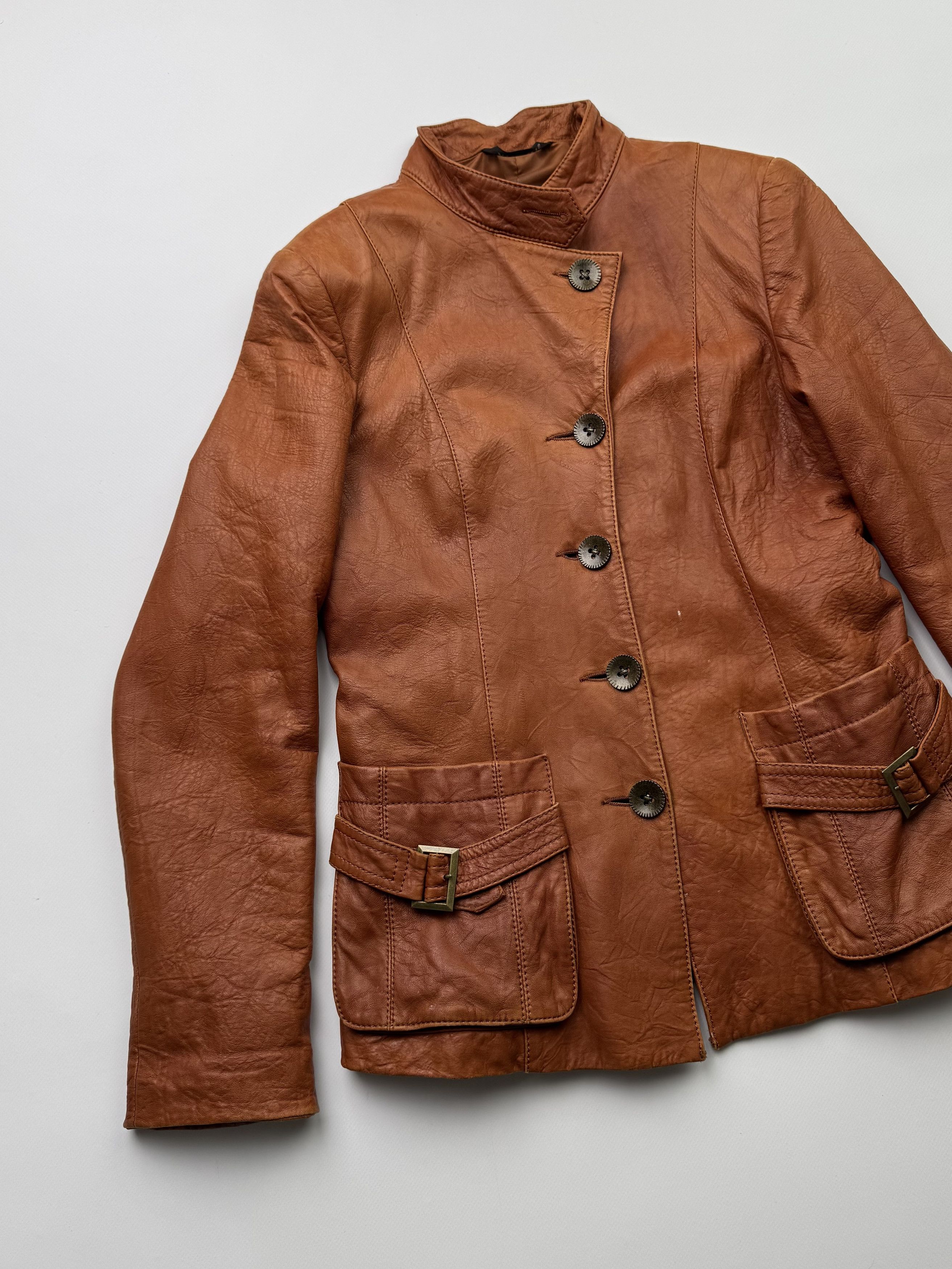 Vintage Vintage Leather Jacket With Straps B523(V88)E2 Size M / US 6-8 / IT 42-44 - 2 Thumbnail