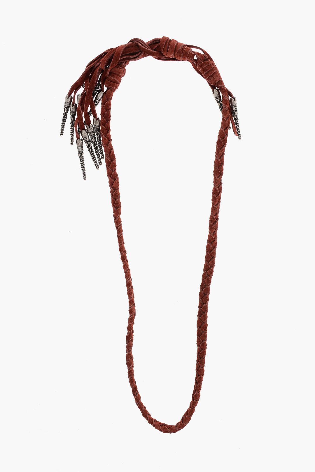 Dsquared2 Braided Suede Necklace with Fringes and Metal Details Size ONE SIZE - 1 Thumbnail