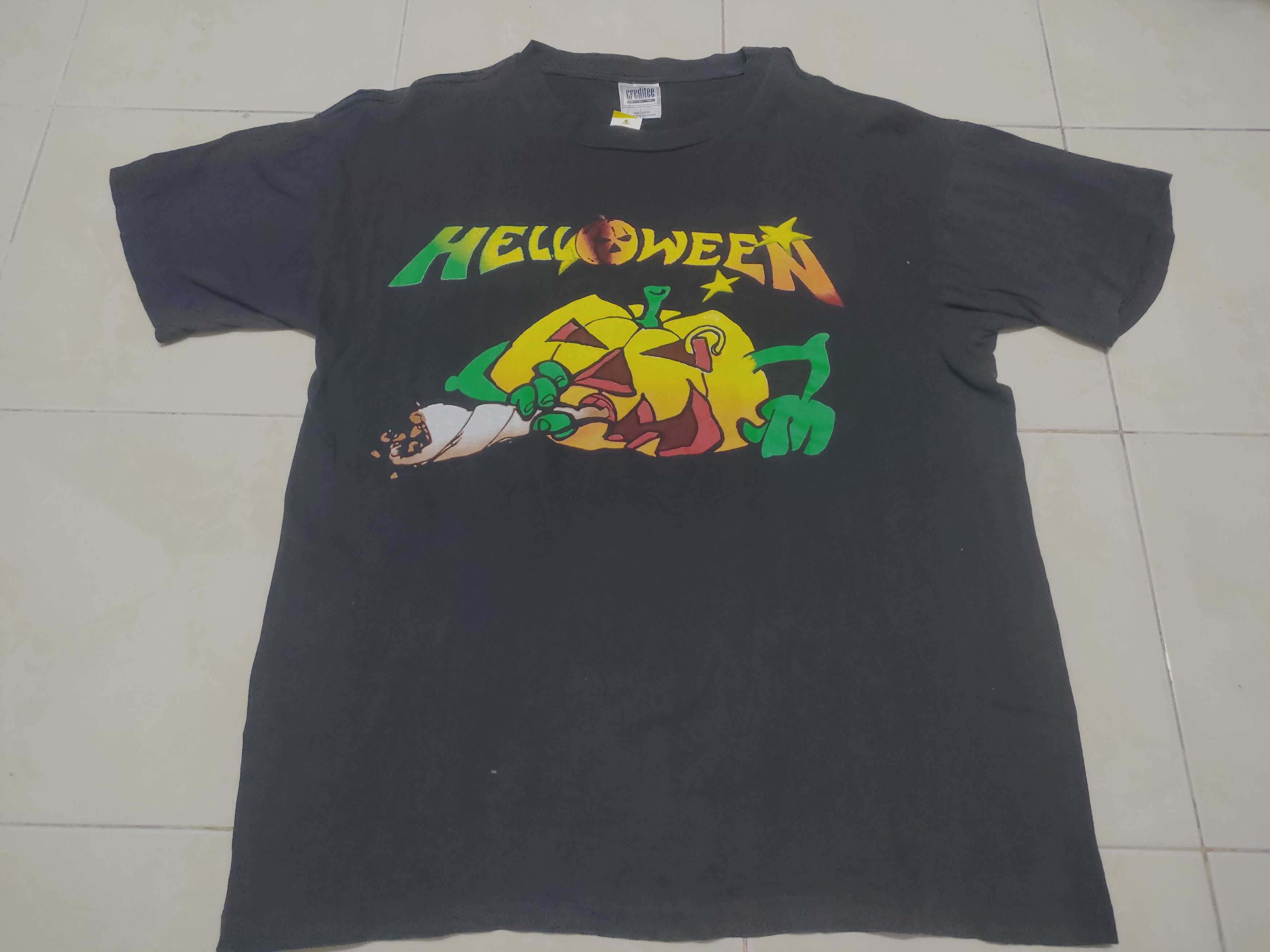 image of Band Tees x Rock T Shirt Vintage Helloween Rock Music Band Rock Tee in Black, Men's (Size Large)