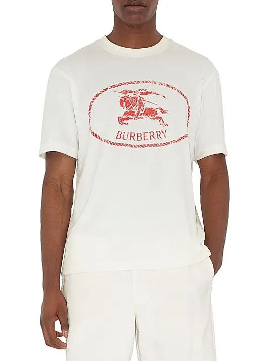 Burberry os11x1225 Logo Graphic Cotton-Blend T-Shirt in Chalk Size US S / EU 44-46 / 1 - 3 Thumbnail