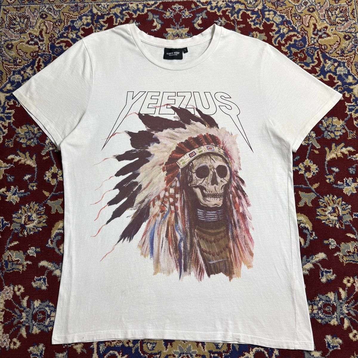 2015 Kanye West Yeezus tour merch tee Native Skull rare