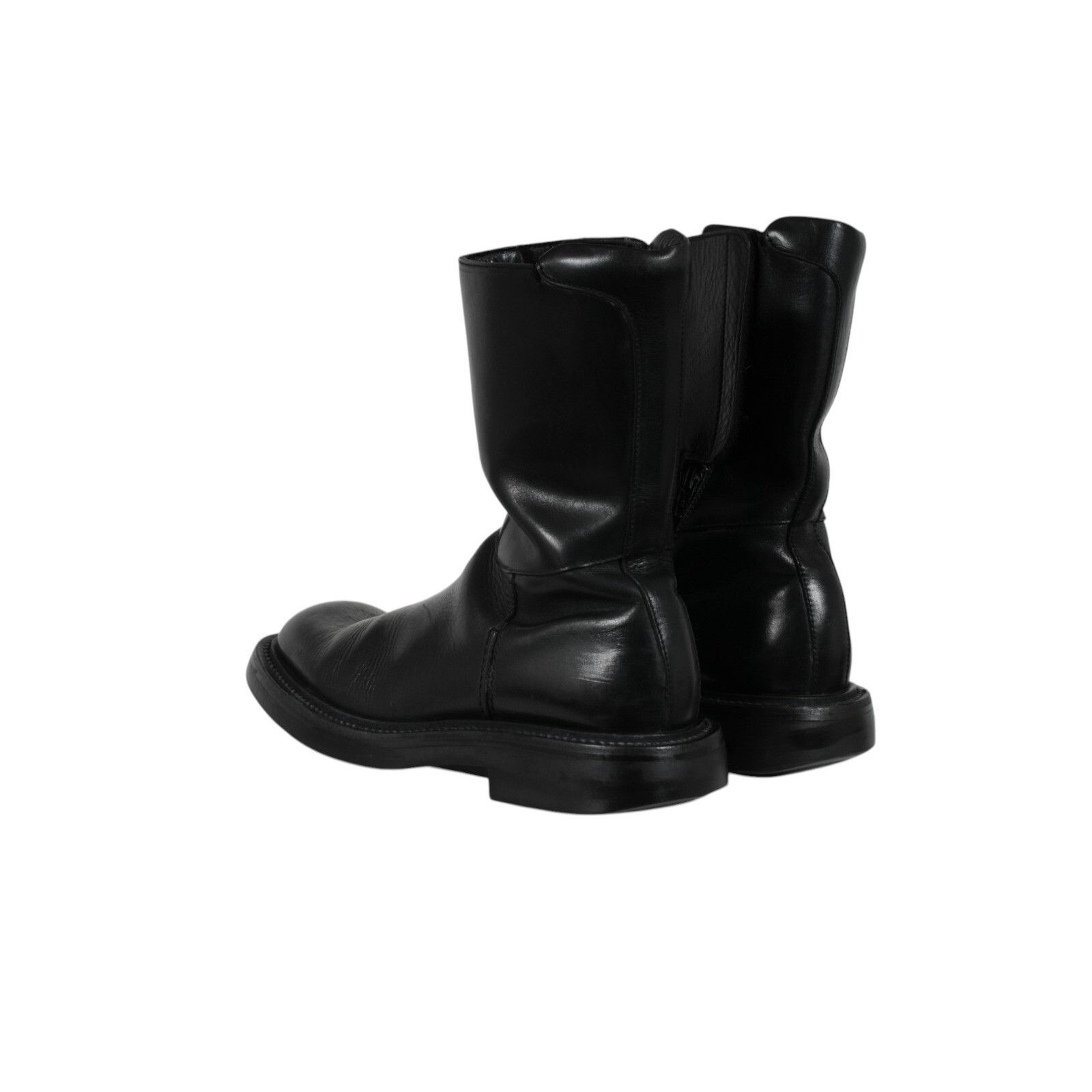 Prada Aw99 Vintage Square Toe Boots Black Leather - 02555 Size US 8.5 / EU 41-42 - 6 Thumbnail