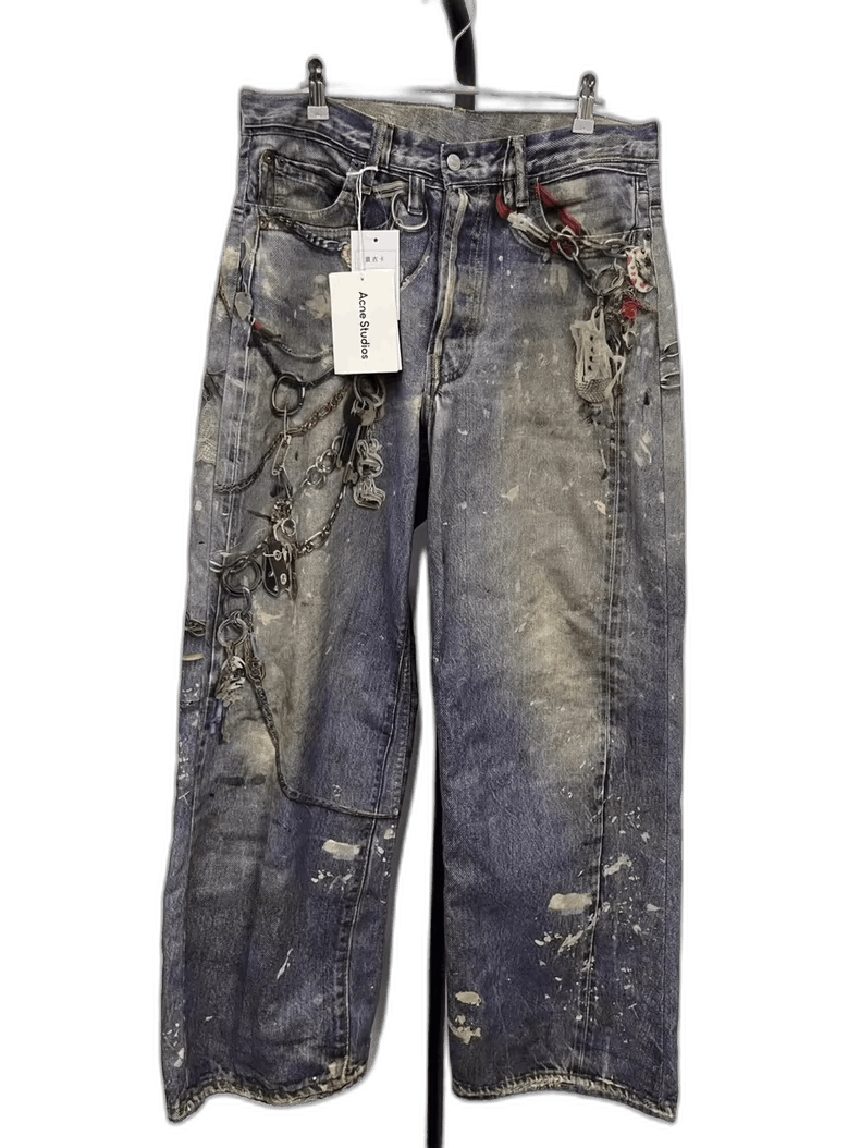Acne Studios Acne Studios Baggy Print Denim Pants-yf Size US 44 / EU 60 - 1 Thumbnail