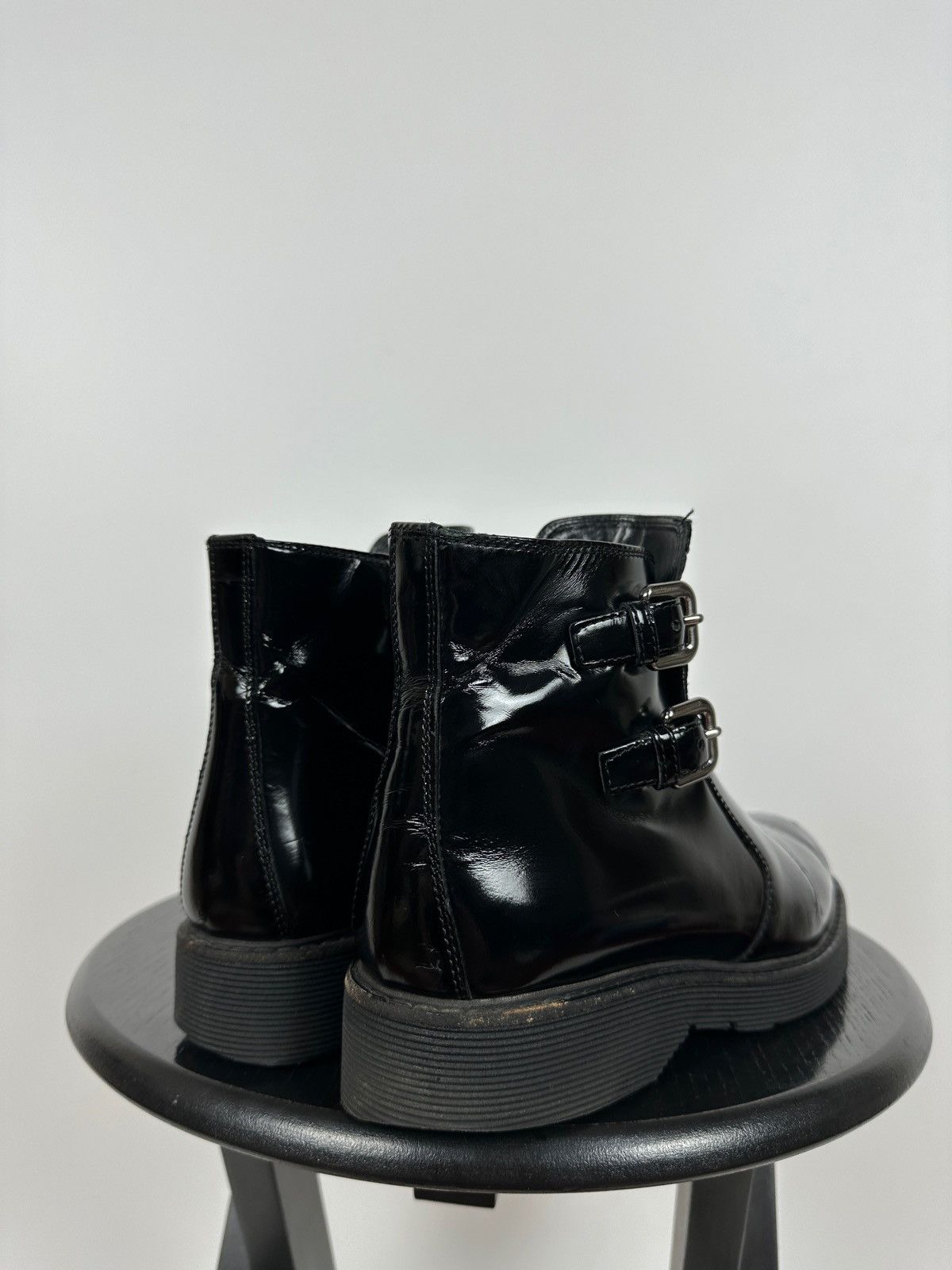 Prada Women’s Prada Black Patent Leather Ankle Boots Size US 9.5 / IT 39.5 - 10 Thumbnail