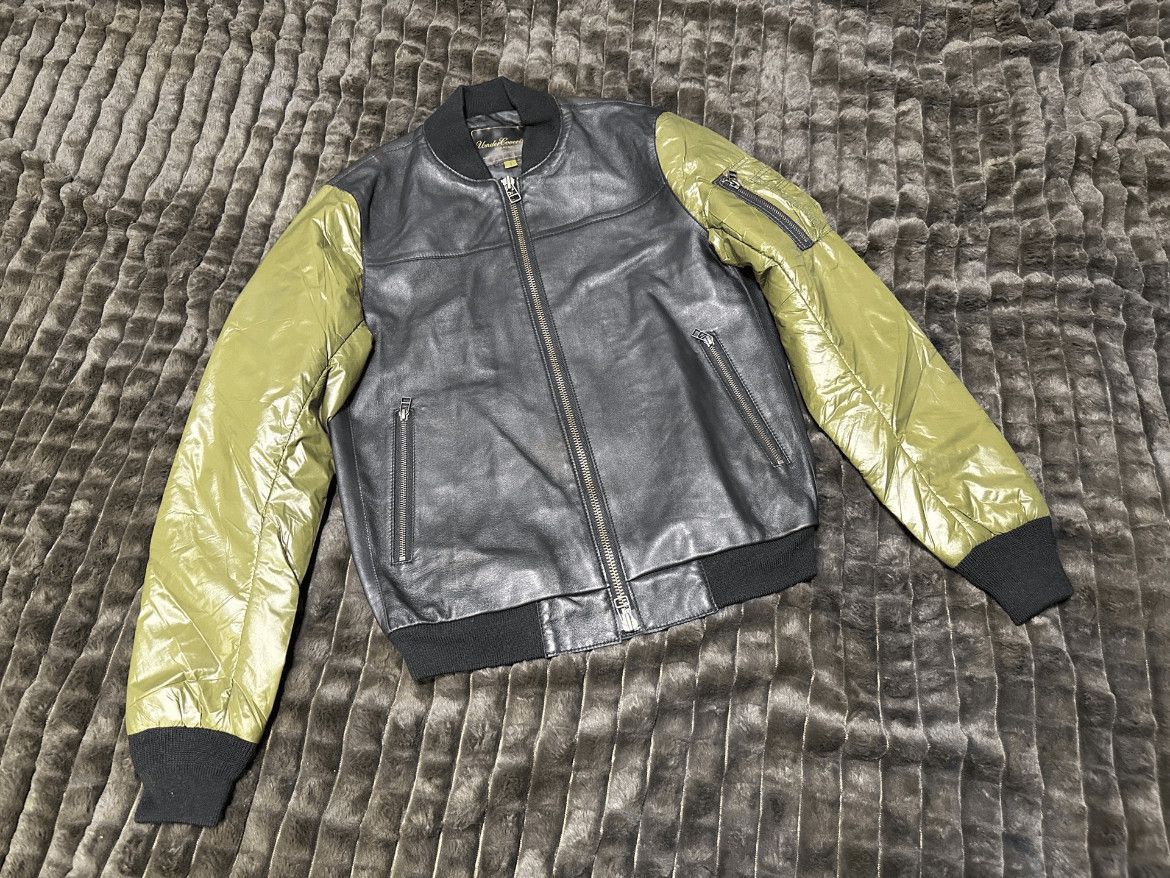 Undercover Sz 3 Undercover Joint Olive Leather Flight Jacket Mojos916 Size US L / EU 52-54 / 3 - 1 Thumbnail