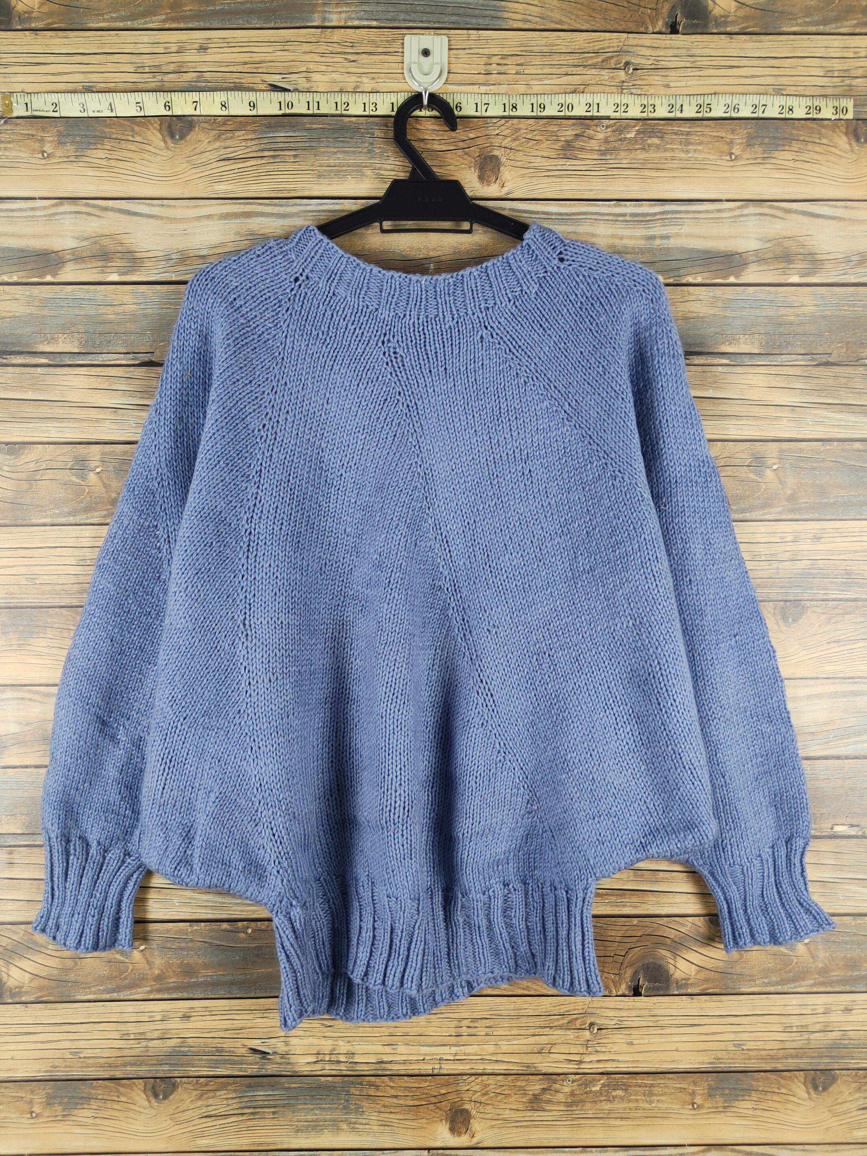 Homespun Knitwear × Japanese Brand × Vintage Japanese Brand Blue Knitwear Sweatshirts #W1474 Size L / US 10 / IT 46 - 7 Thumbnail