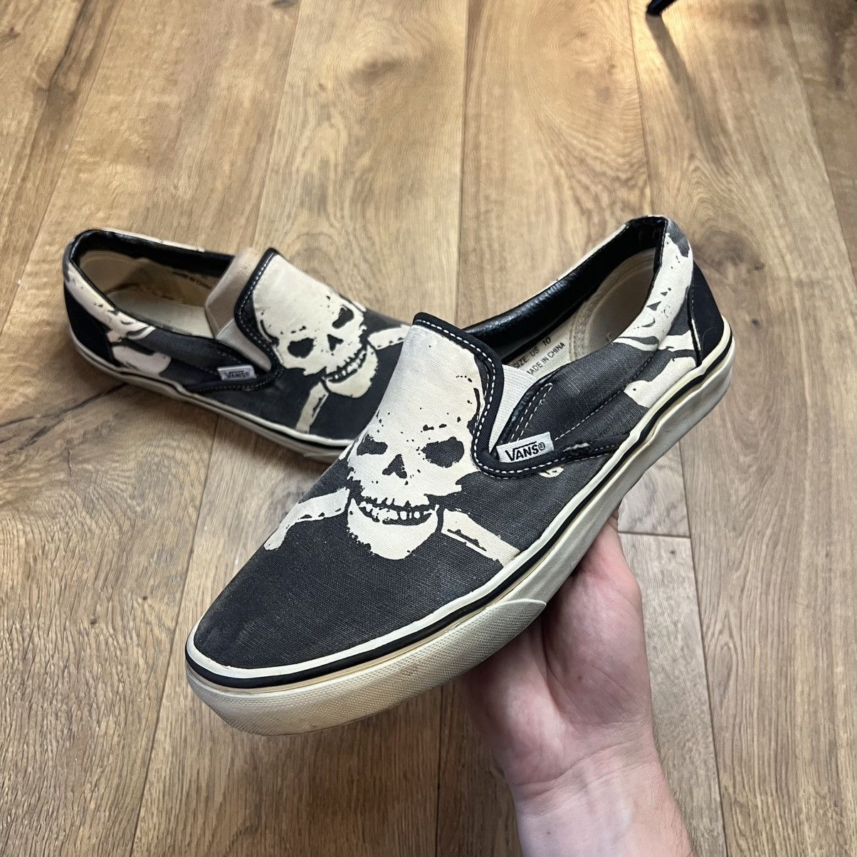 VANS スニーカー　Vintage skull Vintage🔥 VANS M Ferris SKULLS Black White Red Skateboarding
