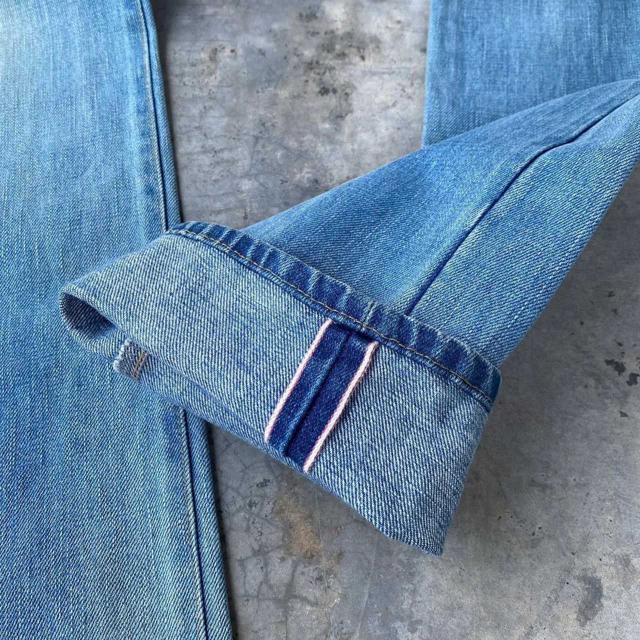 Blue Blue Japan VINTAGE RNA JAPAN SLANG SELVEDGED BLUEWASH W27X32 Size US 27 - 12 Thumbnail