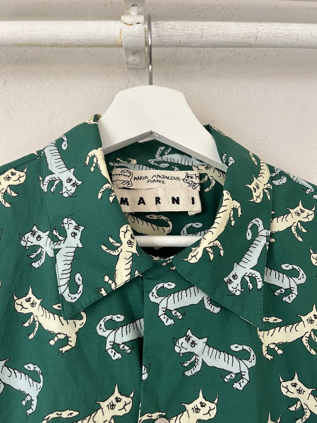 Marni Cat Print Short-Sleeve Button-Up Shirt Size US M / EU 48-50 / 2 - 3 Thumbnail