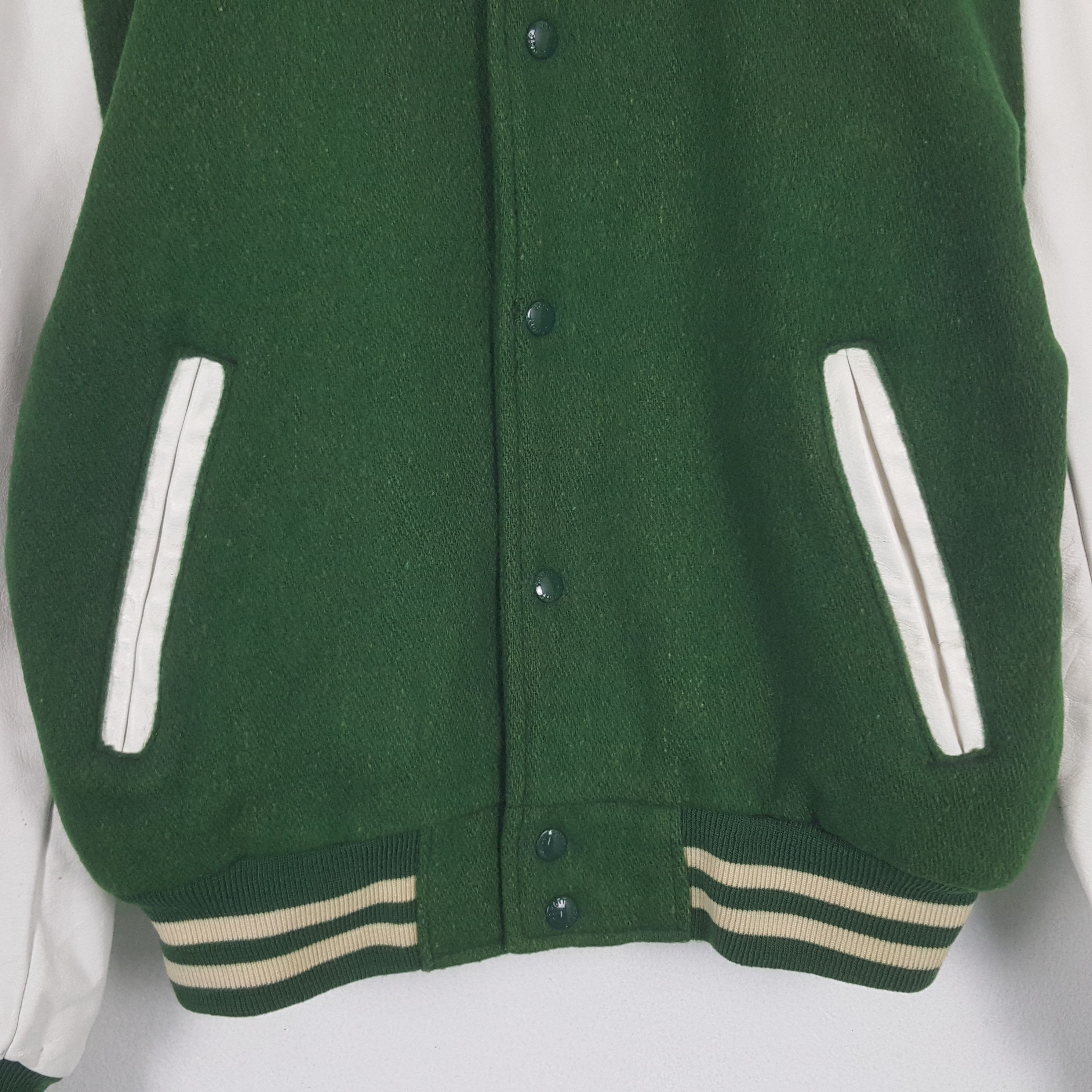 Schott × Vintage Vintage Schott USA Patch Varsity Leather Sleeve Jacket Size US M / EU 48-50 / 2 - 4 Thumbnail