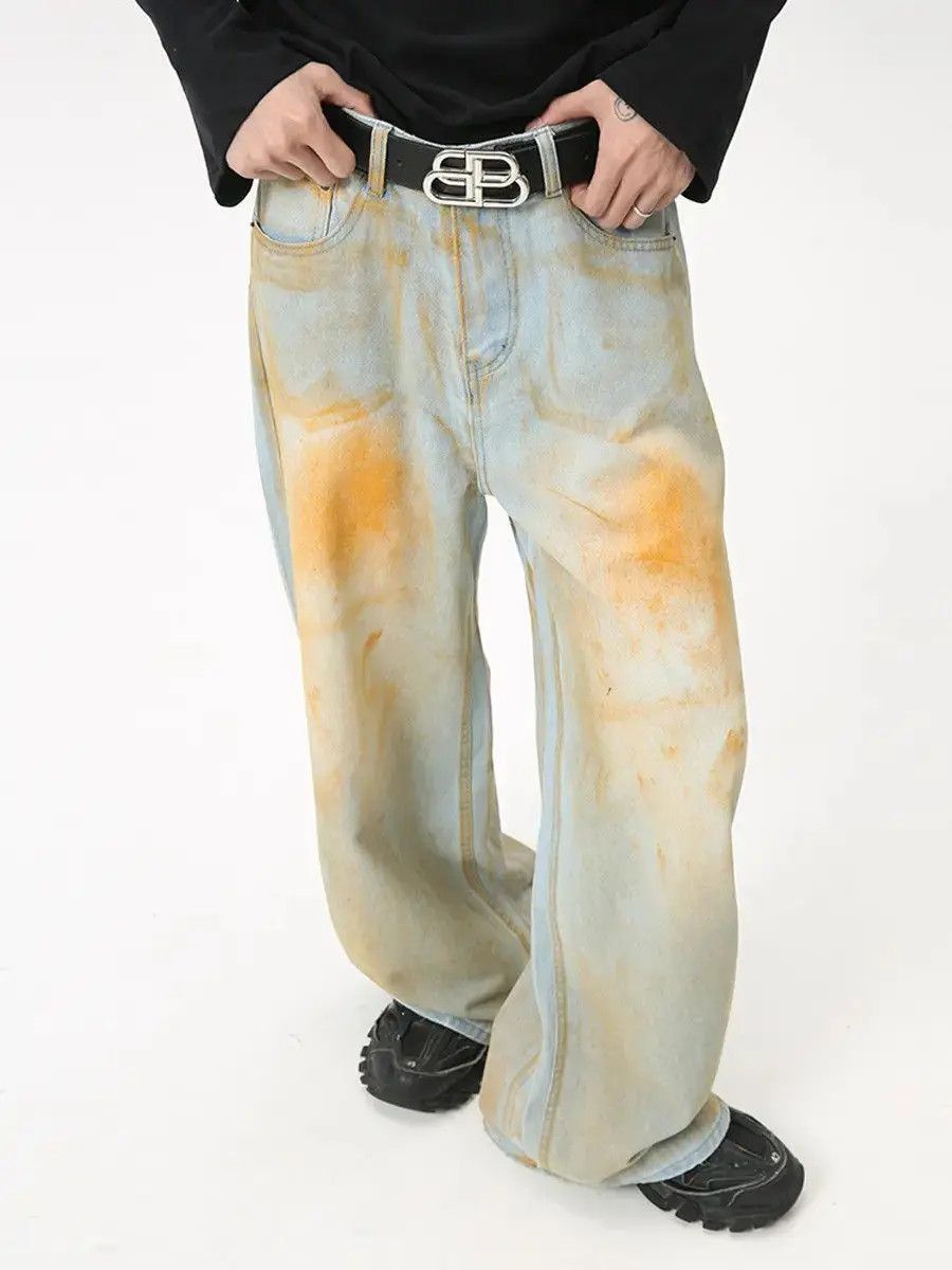 Japanese Brand Retro loose wide leg high street jeans Size US 32 / EU 48 - 3 Thumbnail