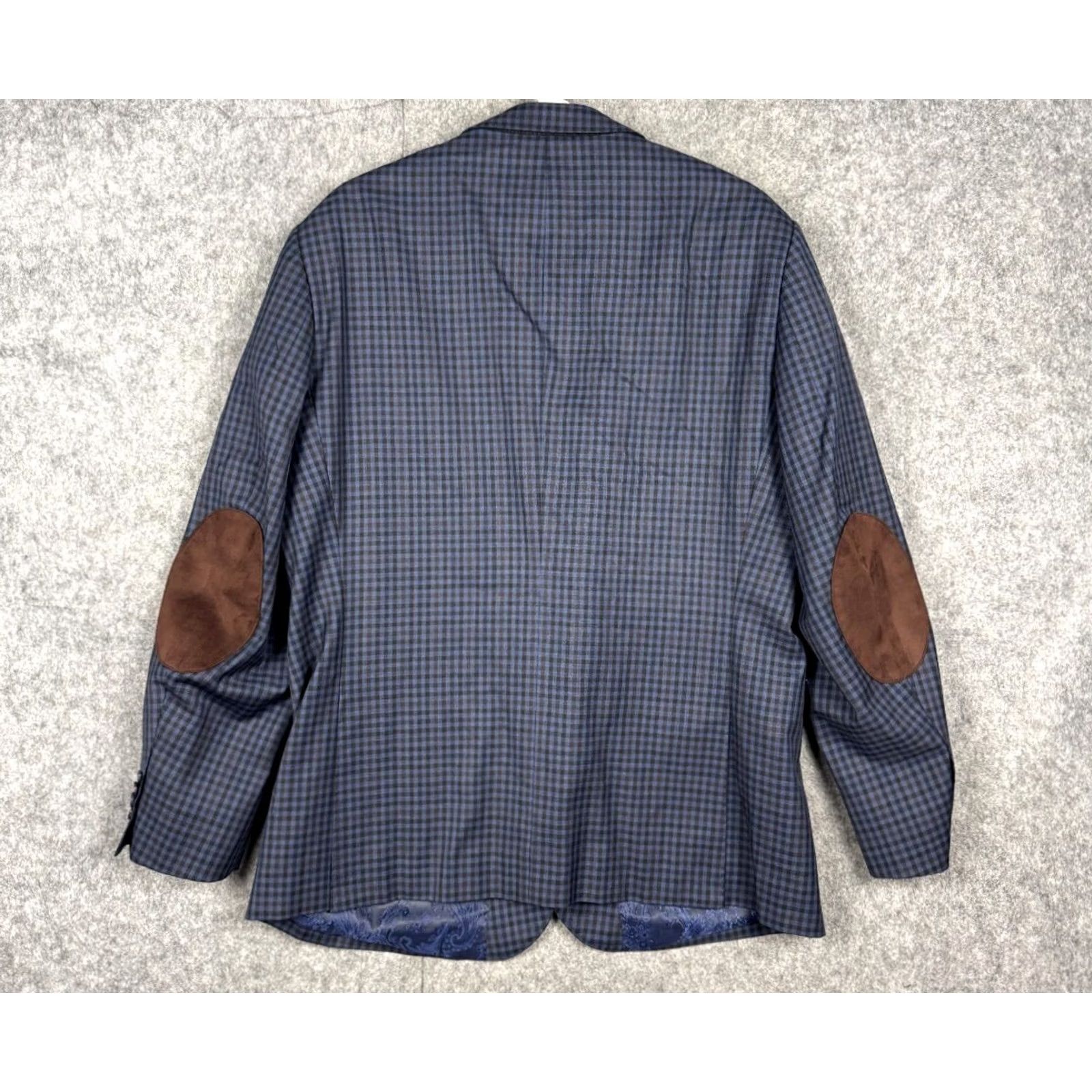 Vintage VINTAGE? No. Giovanni Bresciani Blazer Jacket Men 48R Slim Fit Plaid Wool Italy Plaid Elbow Size 48R - 5 Thumbnail