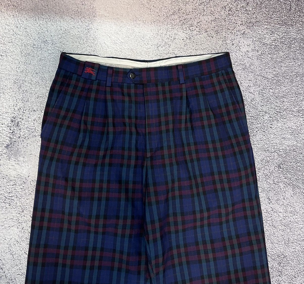 Burberry Burberrys Men’s Pants Trousers Striped Vintage 100% Wool Size US 33 - 4 Thumbnail