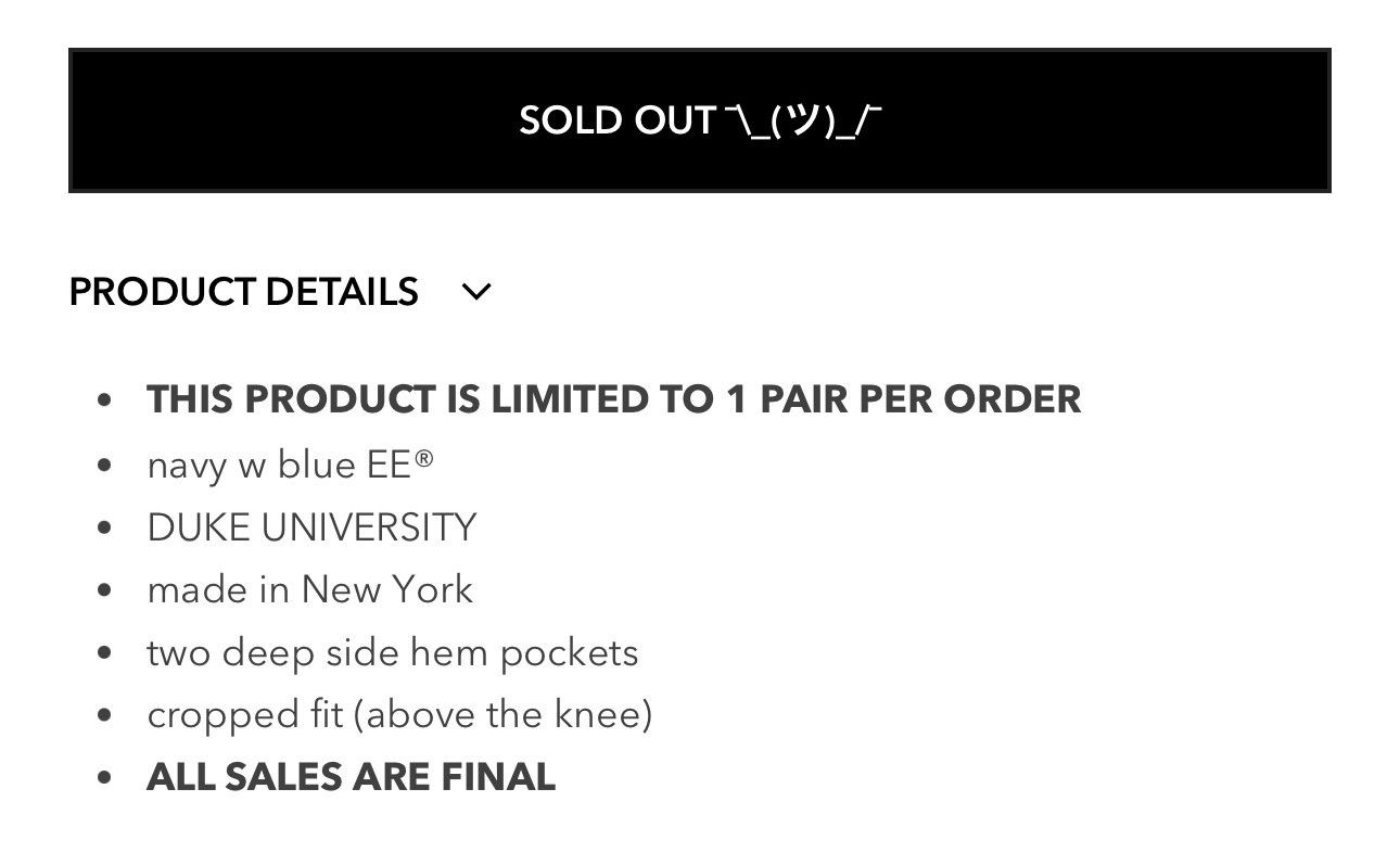 Eric Emanuel × NCAA Eric Emanuel Duke University Basic Shorts Large Size US 34 / EU 50 - 11 Thumbnail