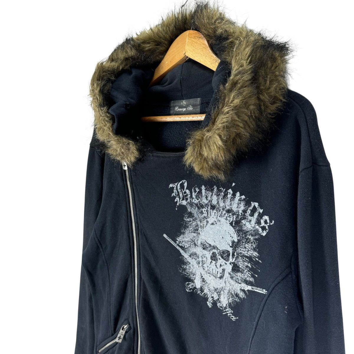 If Six Was Nine ☀️BERNINGS SHO HOODIE FUR SKULL SWEATSHIRT Size US L / EU 52-54 / 3 - 5 Thumbnail