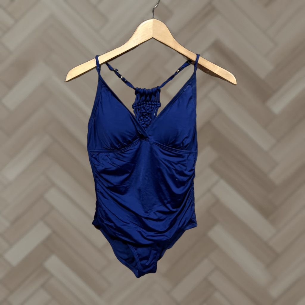 Vintage Hilor Women's Swimsuit One Piece Size 12 Navy Blue Size XL / US 12-14 / IT 48-50 - 1 Thumbnail